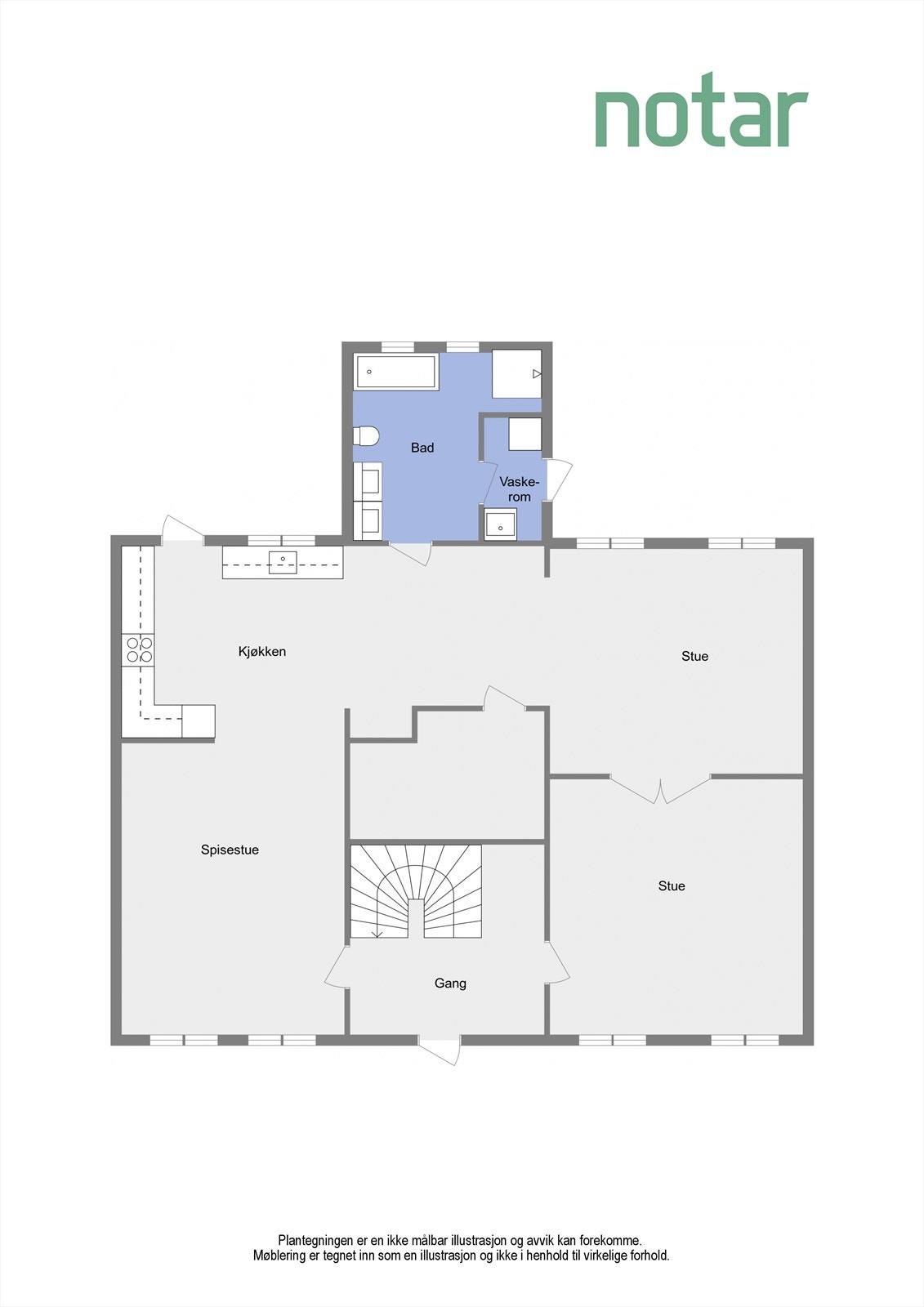 Plantegning 1. etasje Galleribilde