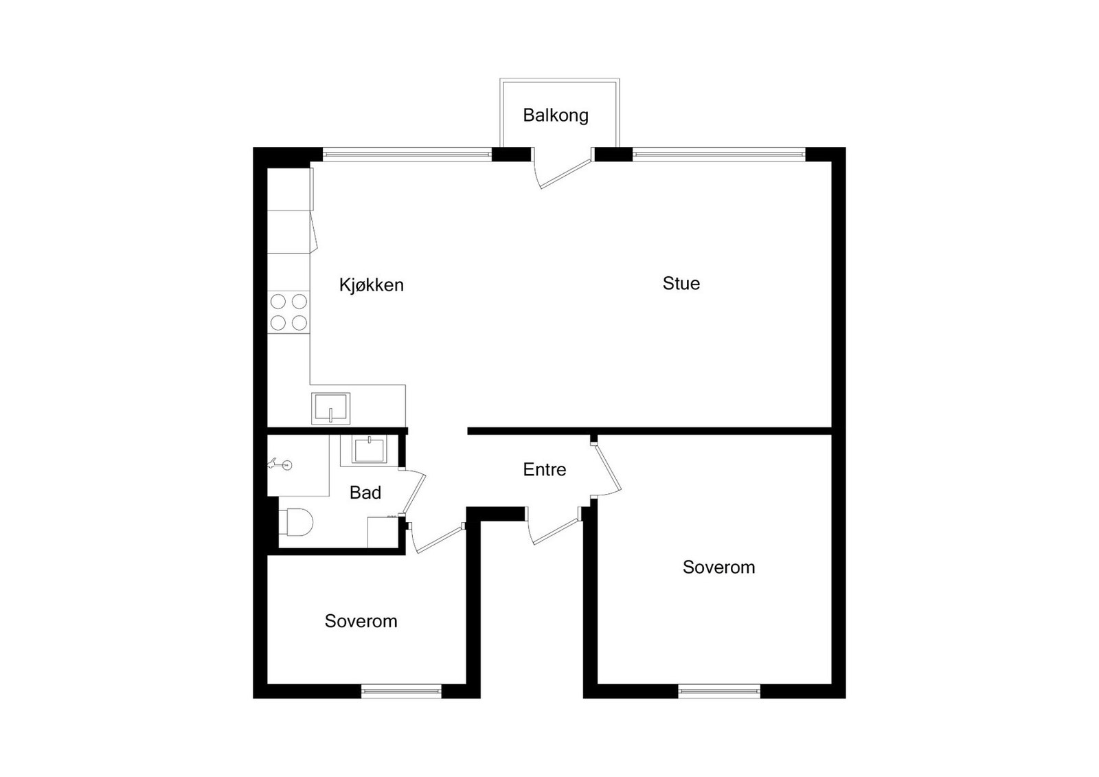 Leiligheten har en god og praktisk planløsning. Galleribilde