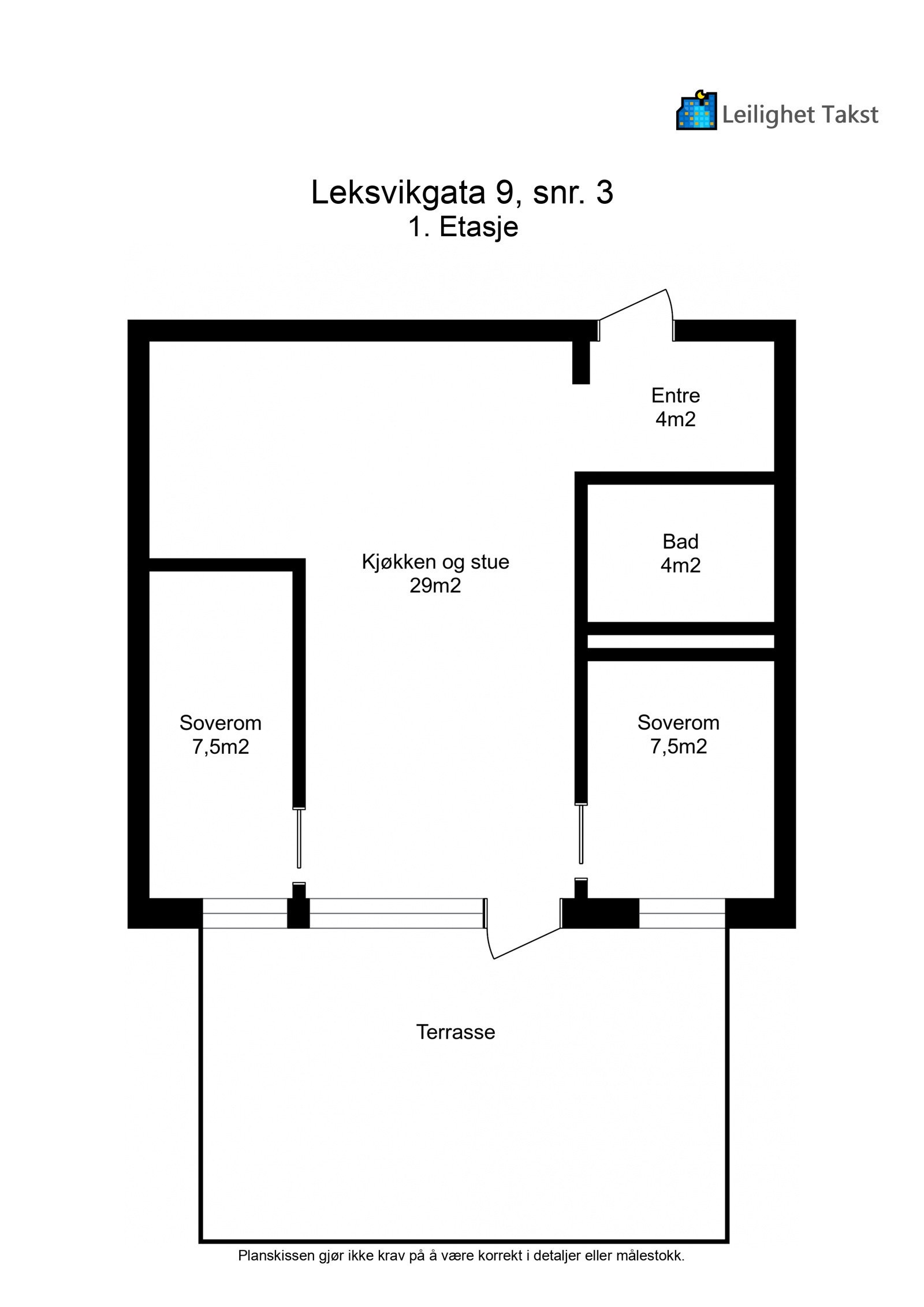 Planskisse 1. etasje. Øvrig: privat bod i kjeller medfølger. Galleribilde