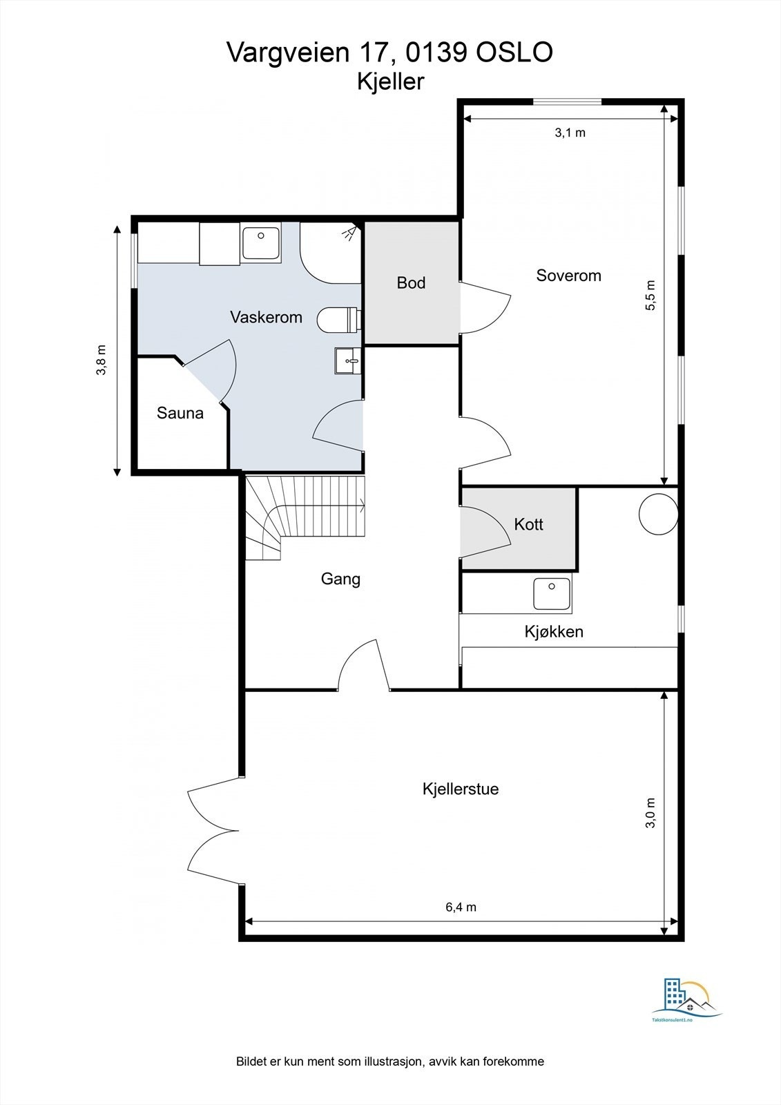 Planskisse kjeller Galleribilde