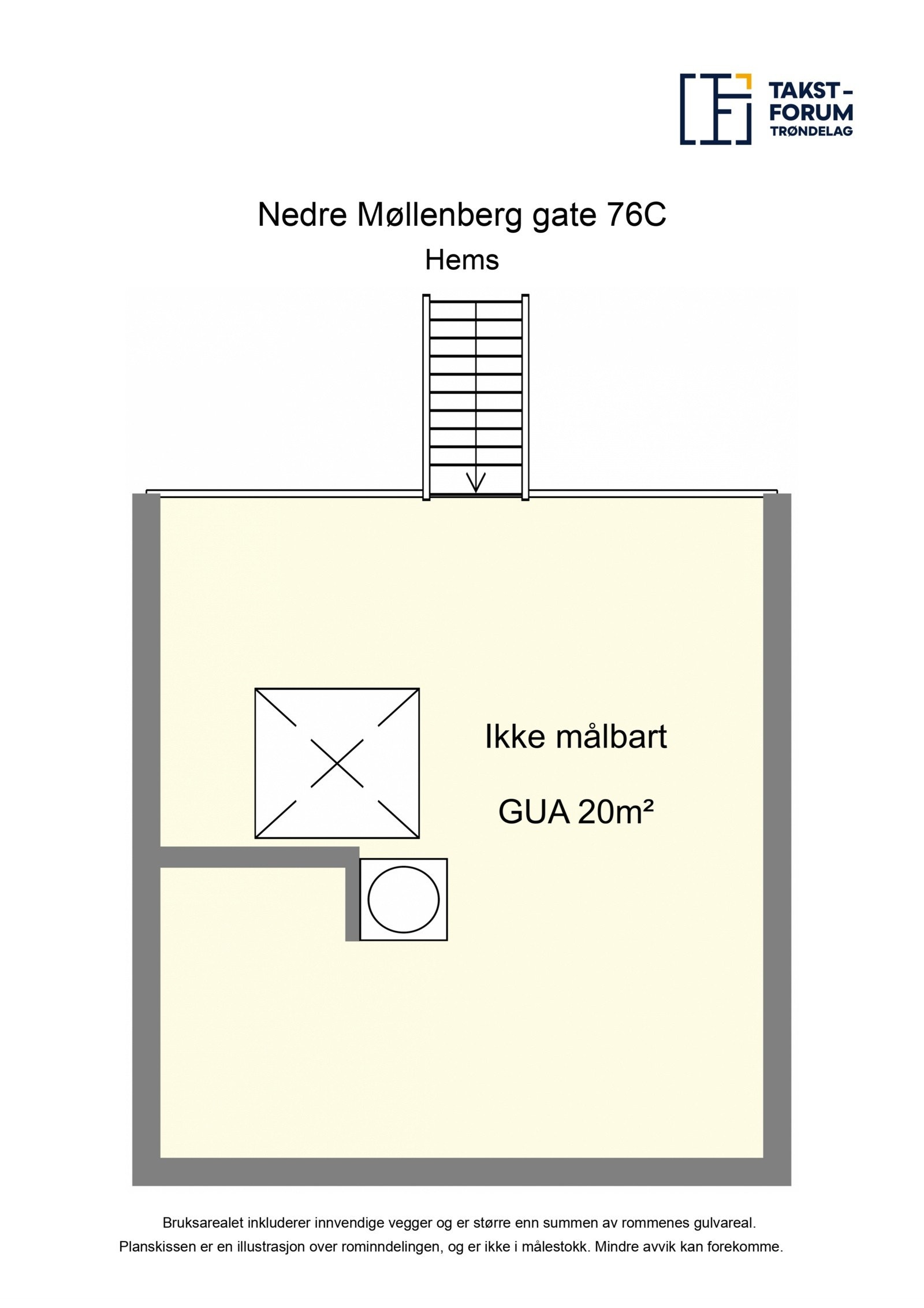 Planskisse hems. Galleribilde
