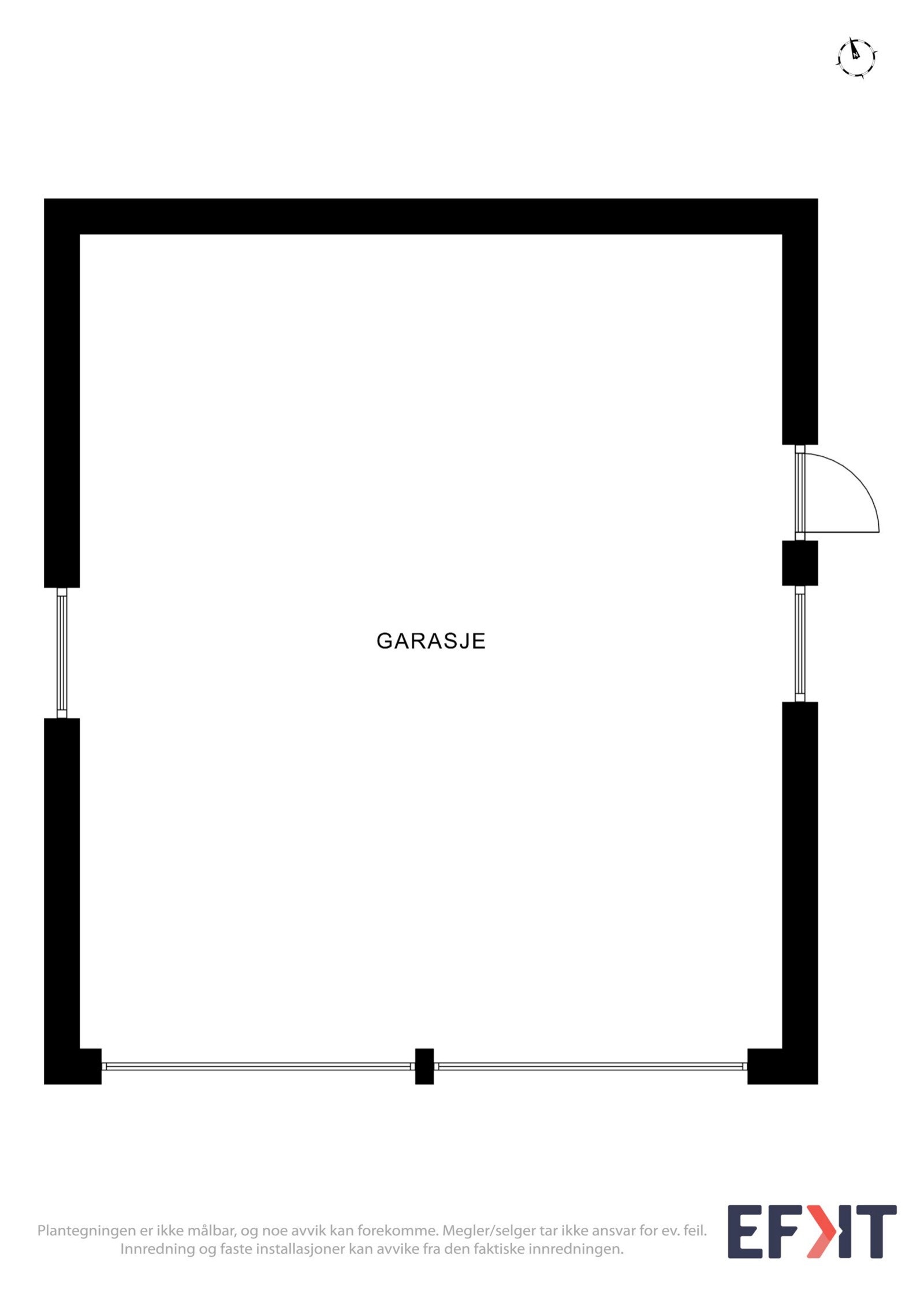 Planskisse stor dobbelgarasje Galleribilde