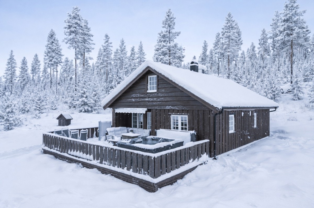 Solrike uteplasser og terrassen med jacuzzi gir rom for utekos hele året Galleribilde