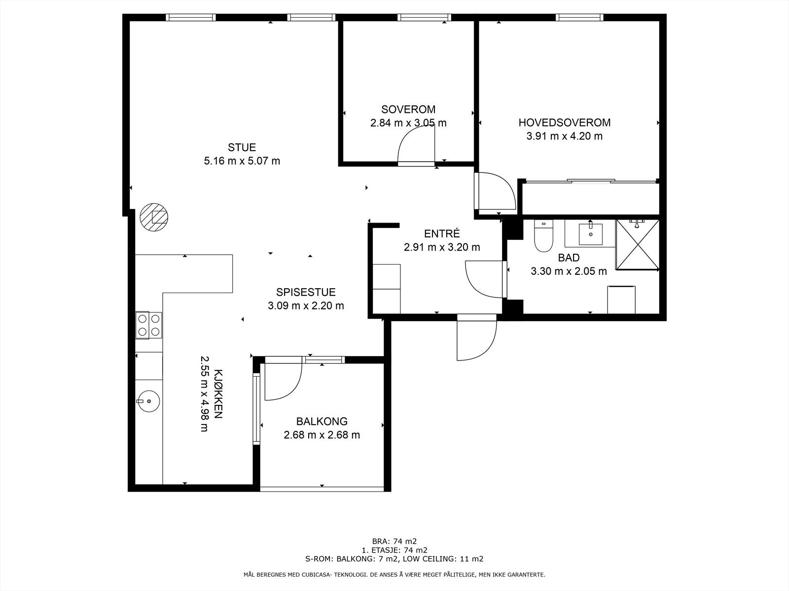 Gjennomgående og god planløsning. I tillegg er det loftsbod på ca. 4,4 kvm. Galleribilde