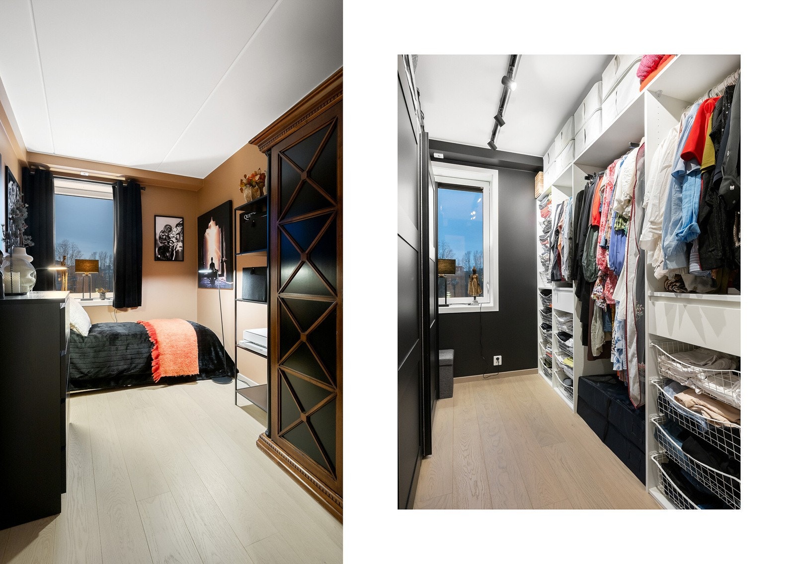 Totalt tre soverom i leiligheten. Ett av rommene er benyttet som walk-in/garderoberom Galleribilde