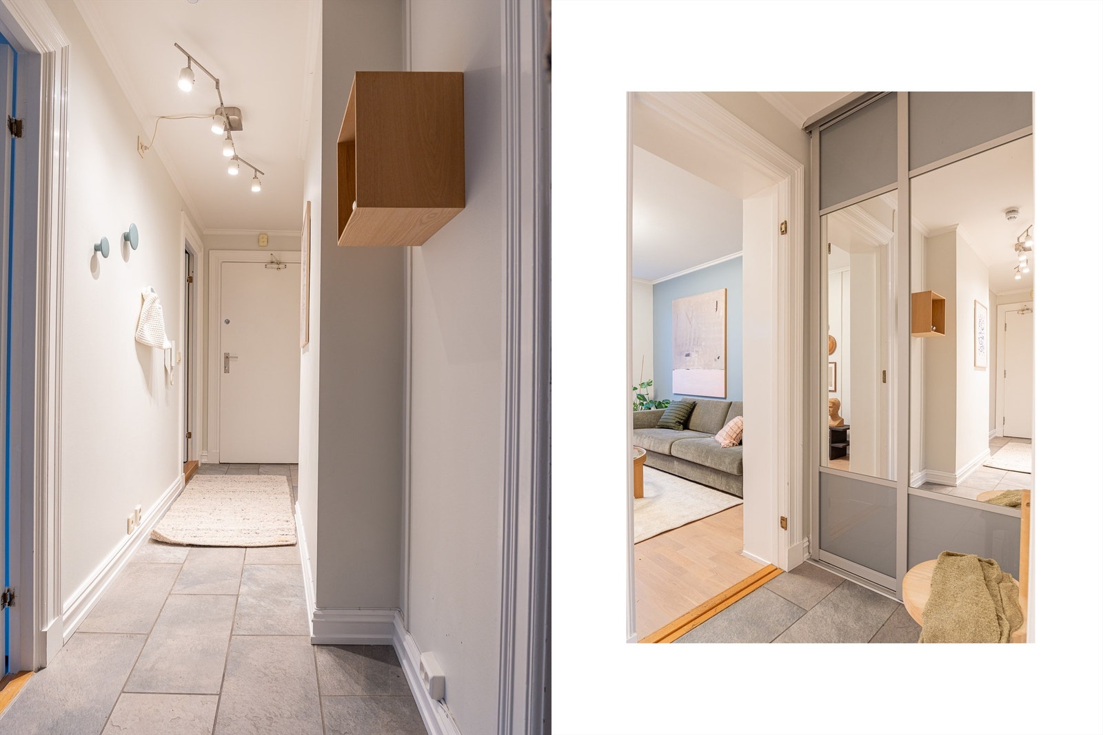 Velkommen inn til en lys og innbydende entré som gir et godt førsteinntrykk av leiligheten. Galleribilde