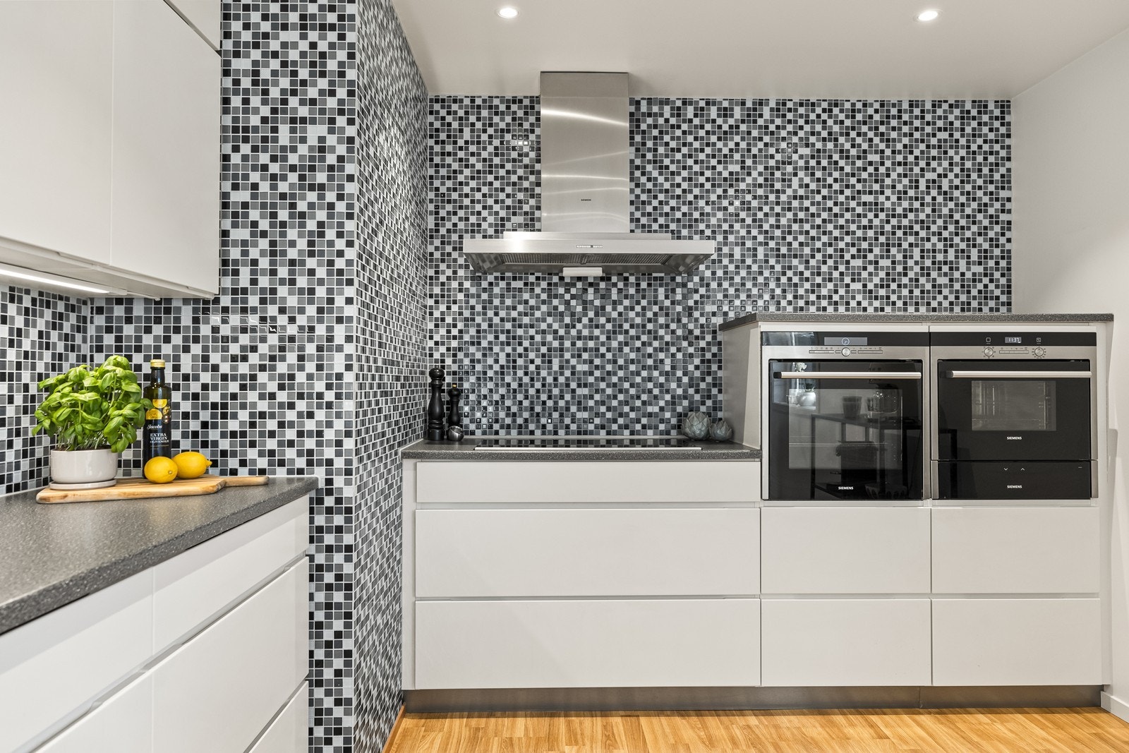 Rommet er utstyrt med to stekeovner og integrert oppvaskmaskin. Galleribilde