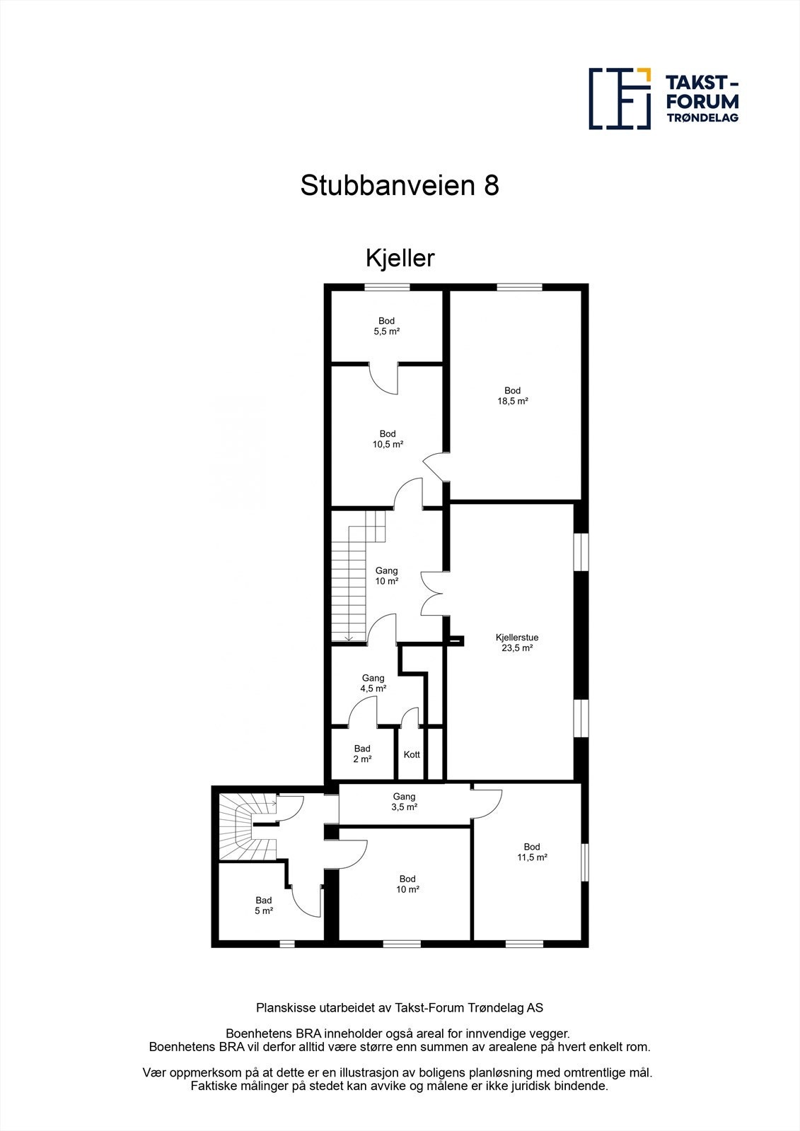 Planskisse kjeller Galleribilde