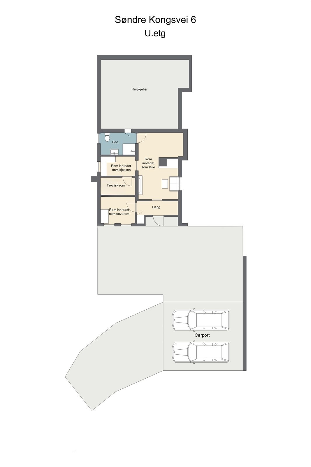 Plantegning underetasje Galleribilde