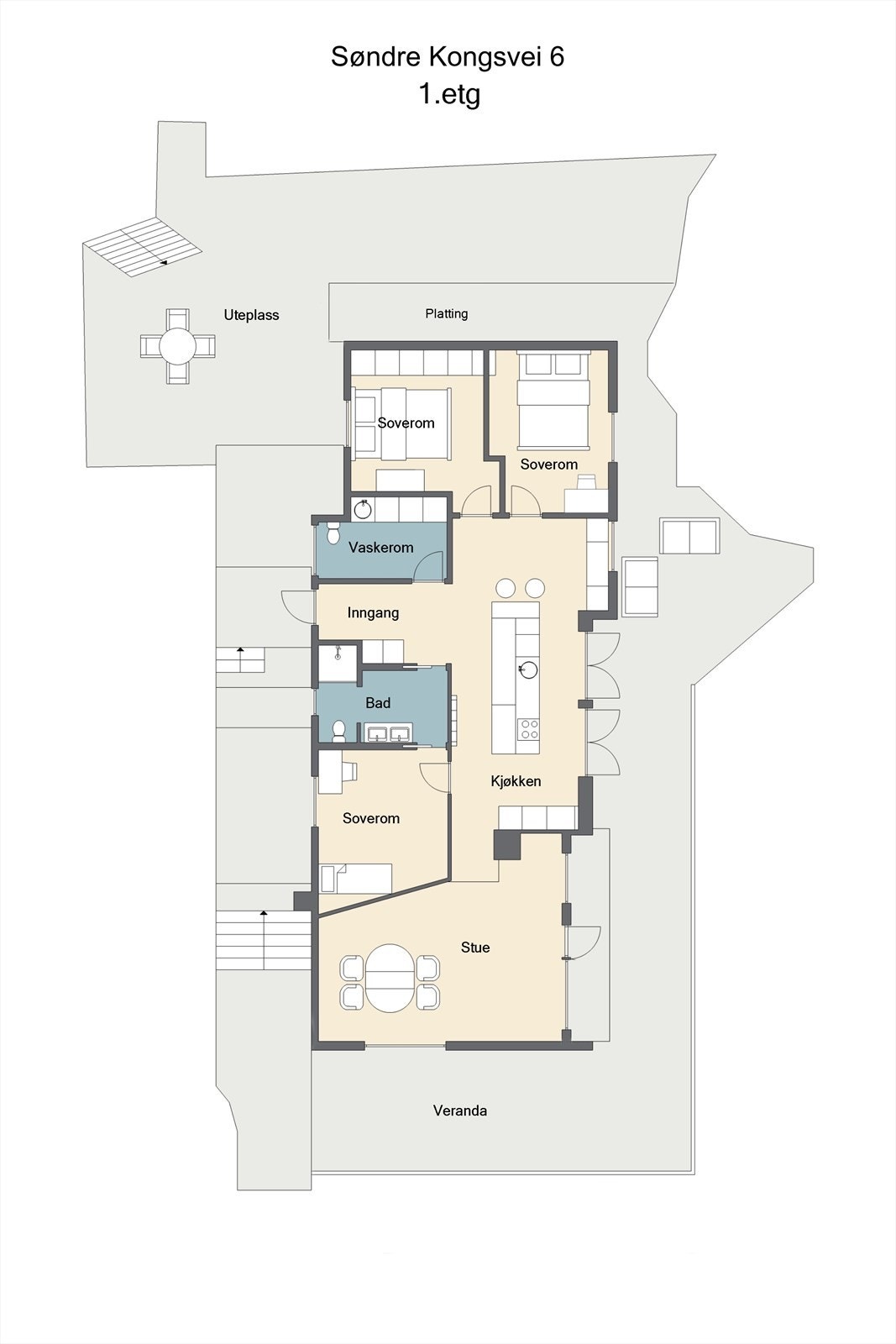 Plantegning 1. etasje Galleribilde