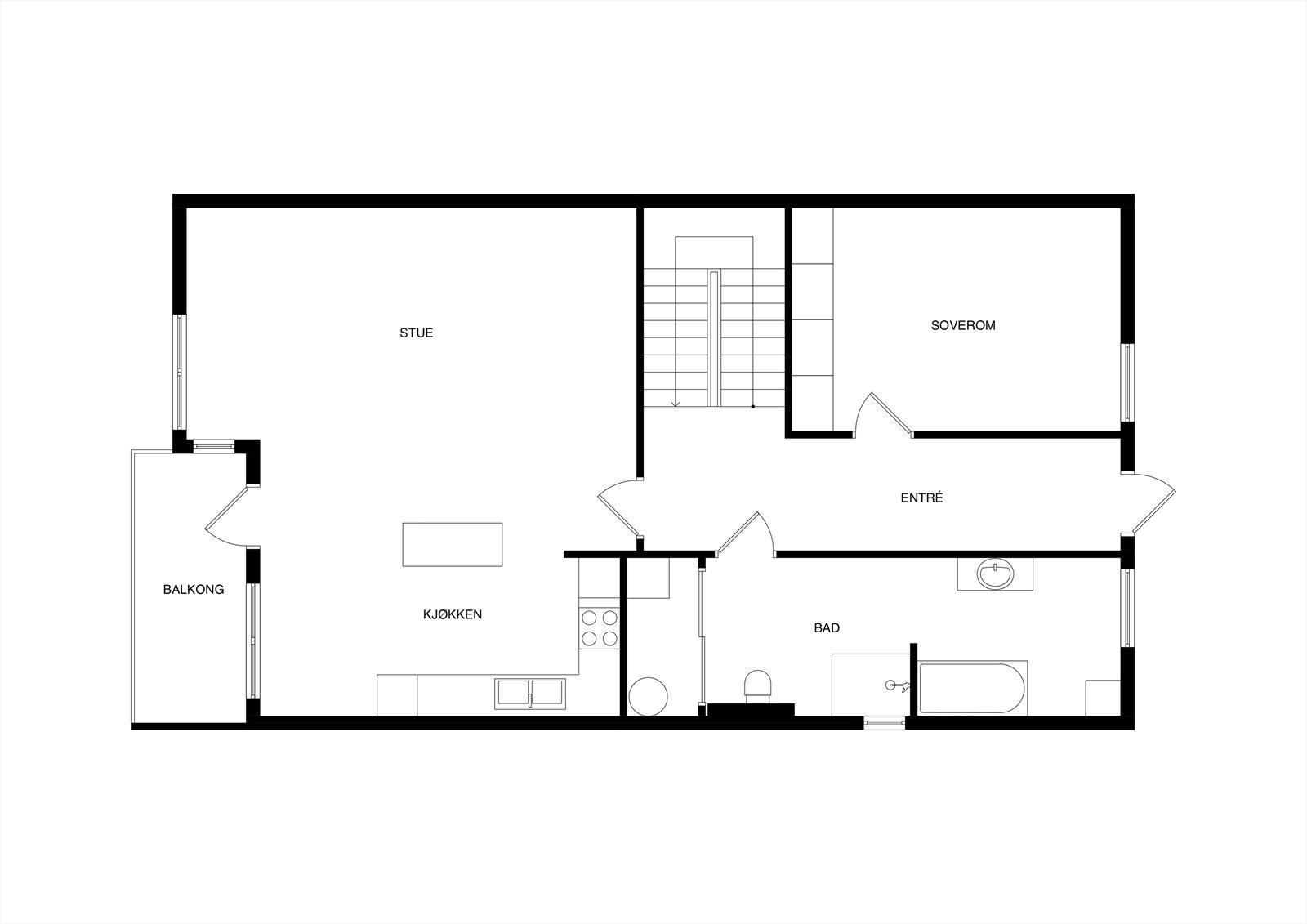 Planløsning 1.etasje. Galleribilde