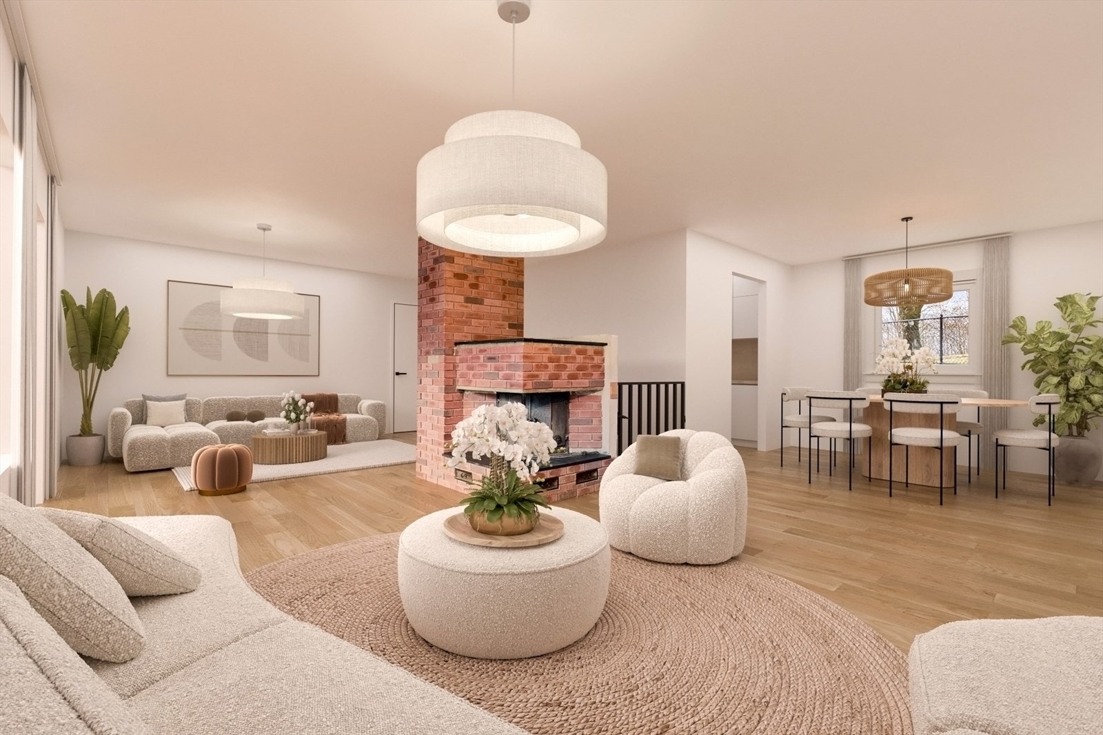 Illustrasjon på oppusset stue. Galleribilde