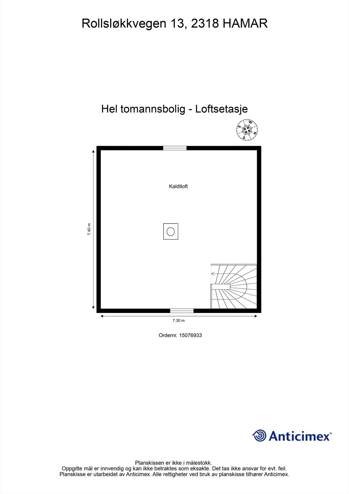 Plantegning loftsetasje. Galleribilde