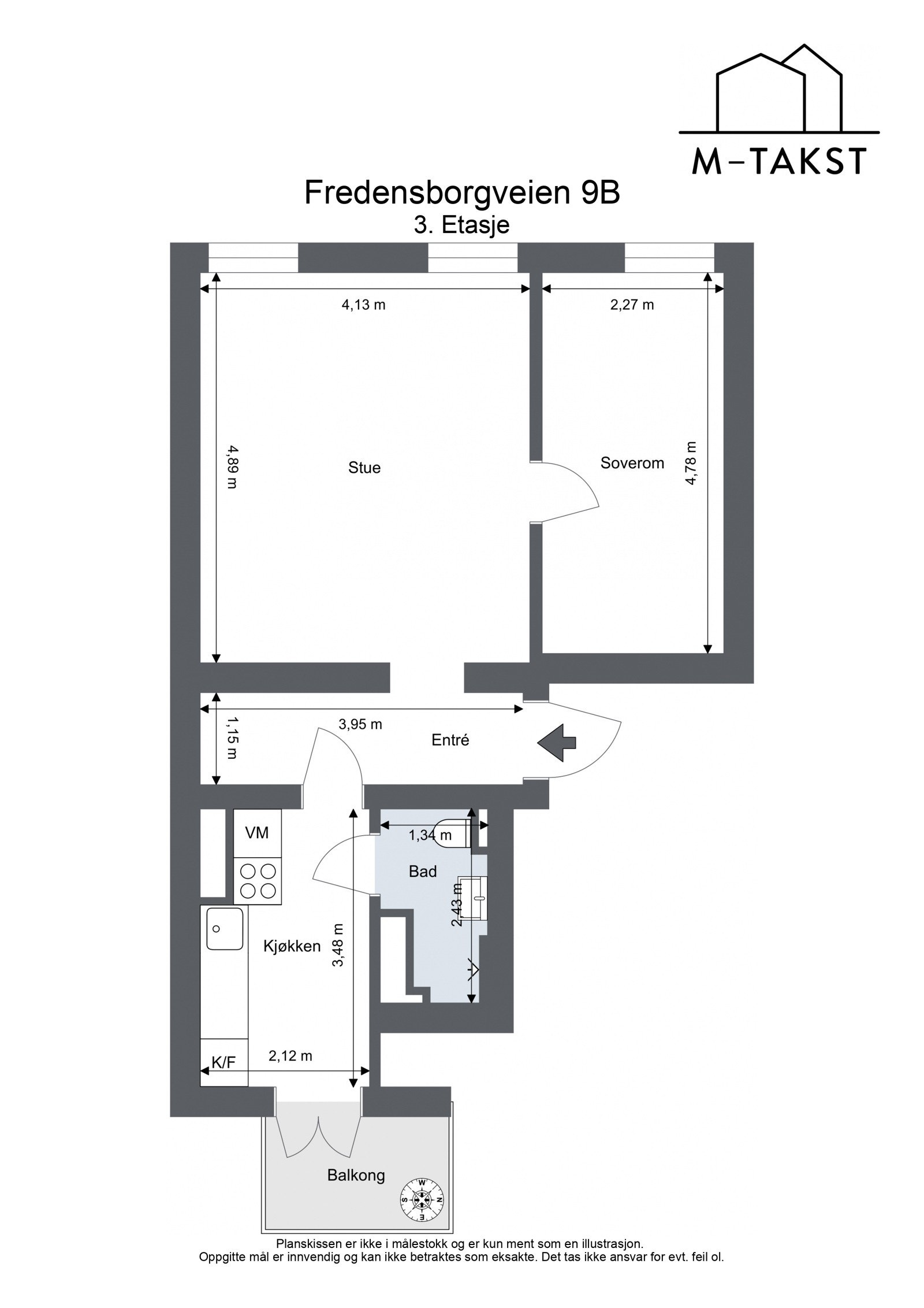 Fredensborgveien 9B - Plantegning Galleribilde