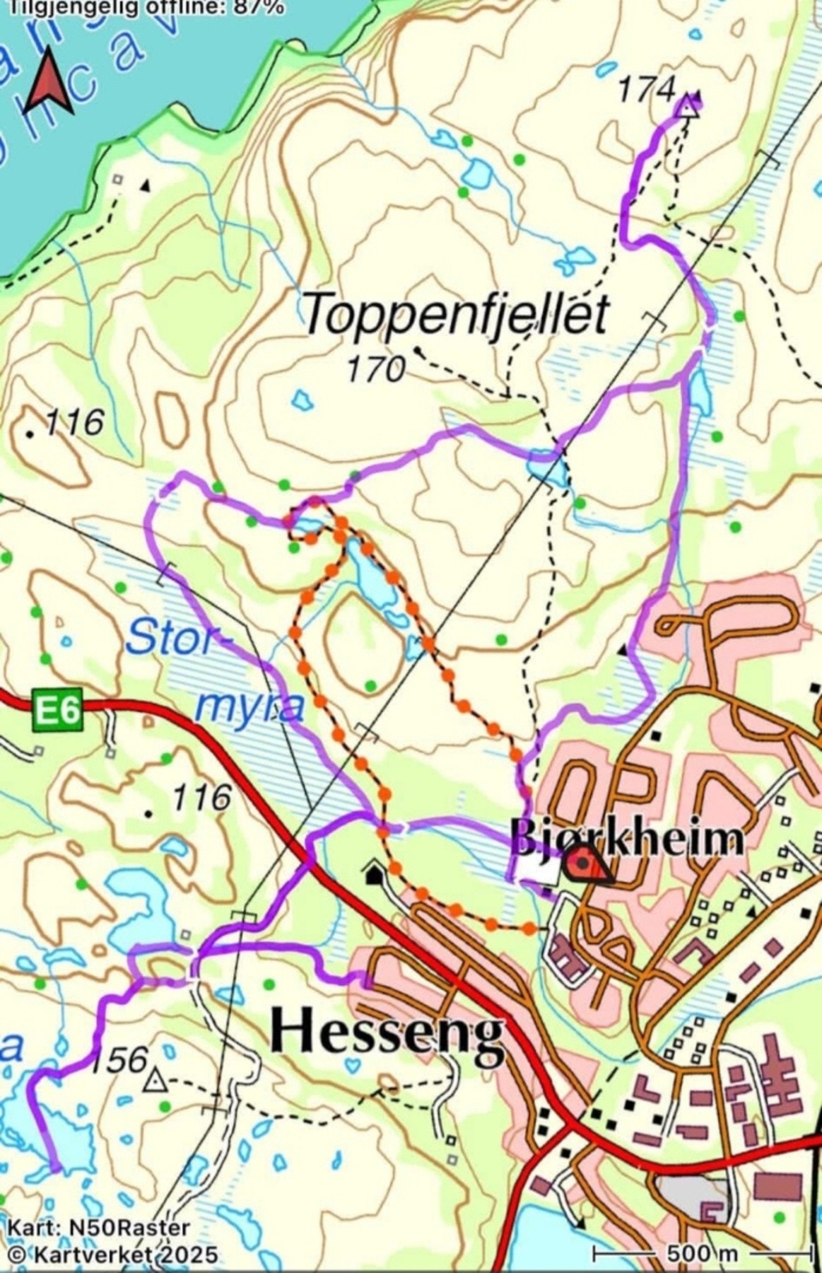 Labbeløyper. Her kan du nyte turen på ski, truger eller til fots, og bevege deg mellom Hesseng, Sandnes og Kirkenes Galleribilde
