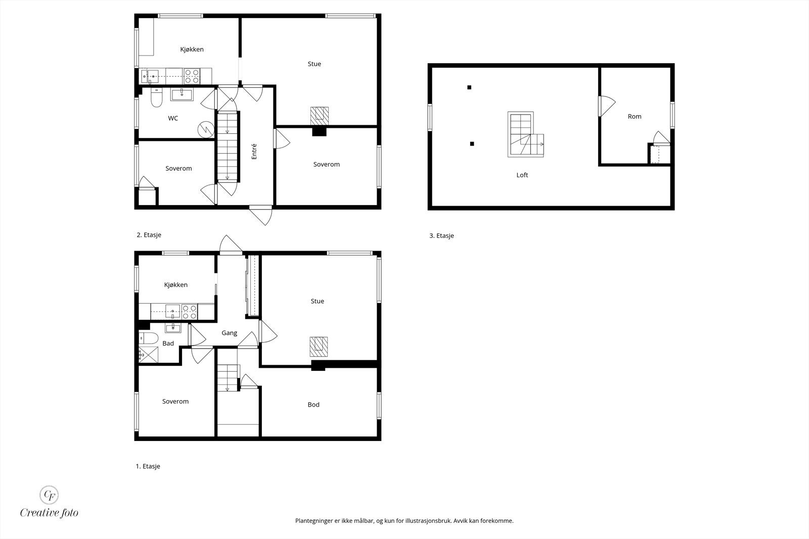 Plantegning alle etasjer Galleribilde