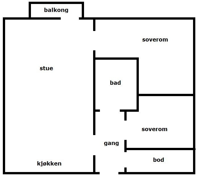 Skisse planløsning. Galleribilde