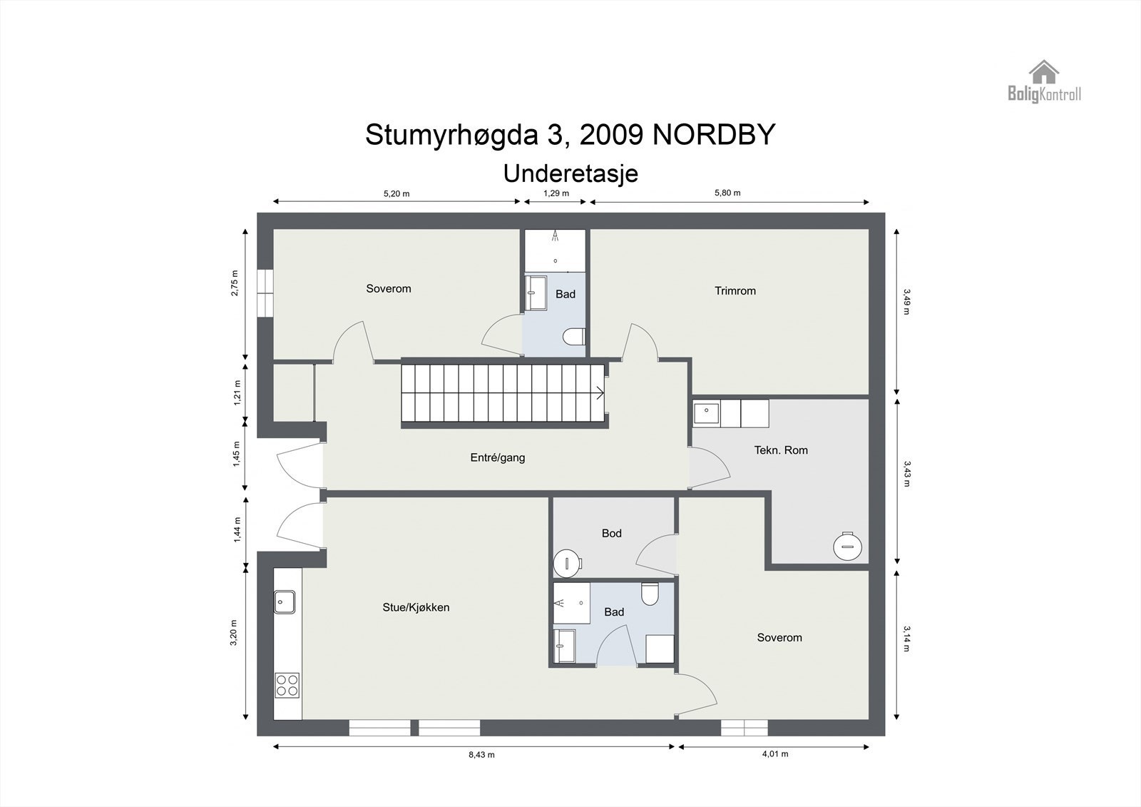 Planløsning - Underetasje. Galleribilde