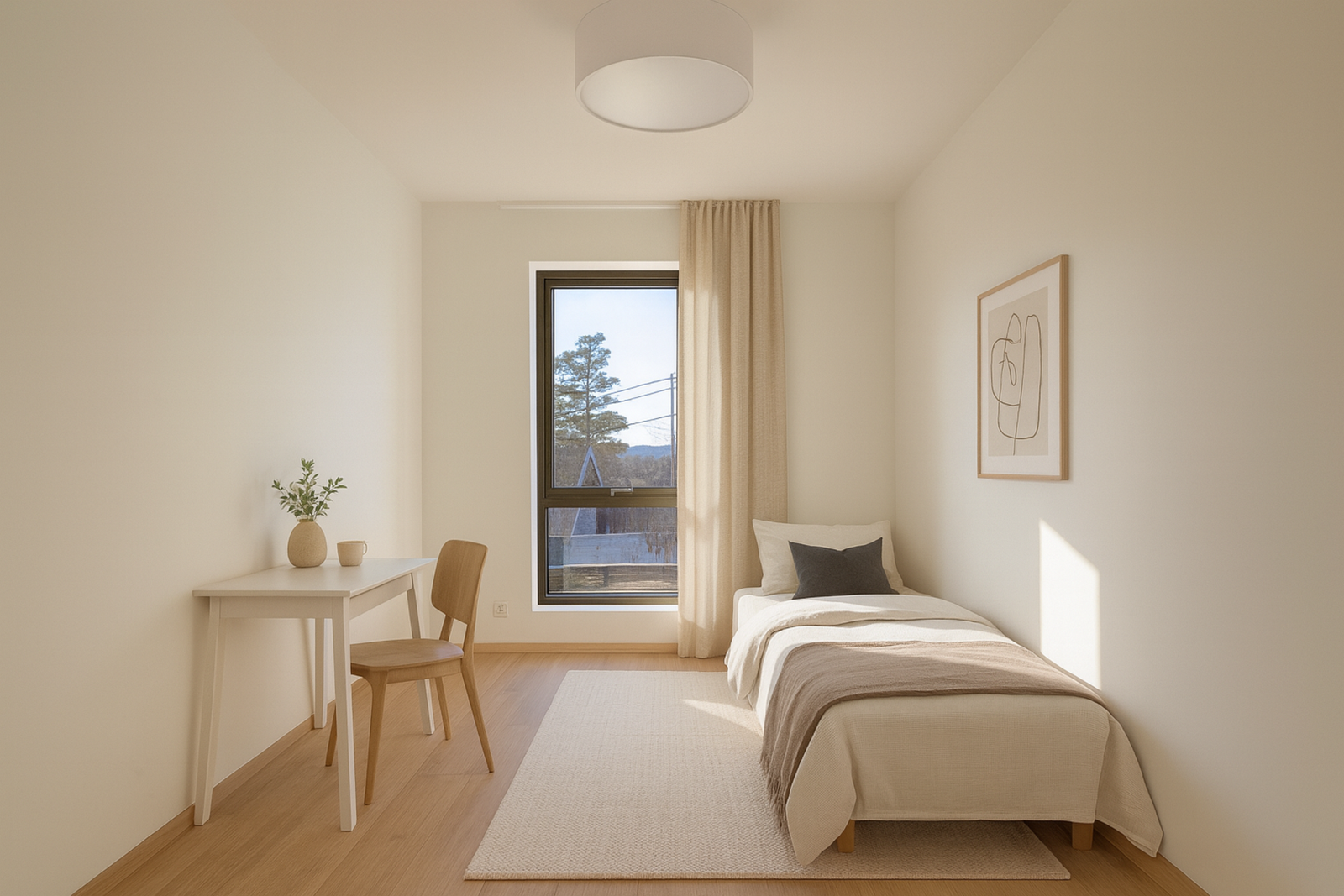 Soverom 3. Soverommene byr på god plass i rolige omgivelser. Rommet kan brukes som kontor, soverom eller barnerom! Galleribilde