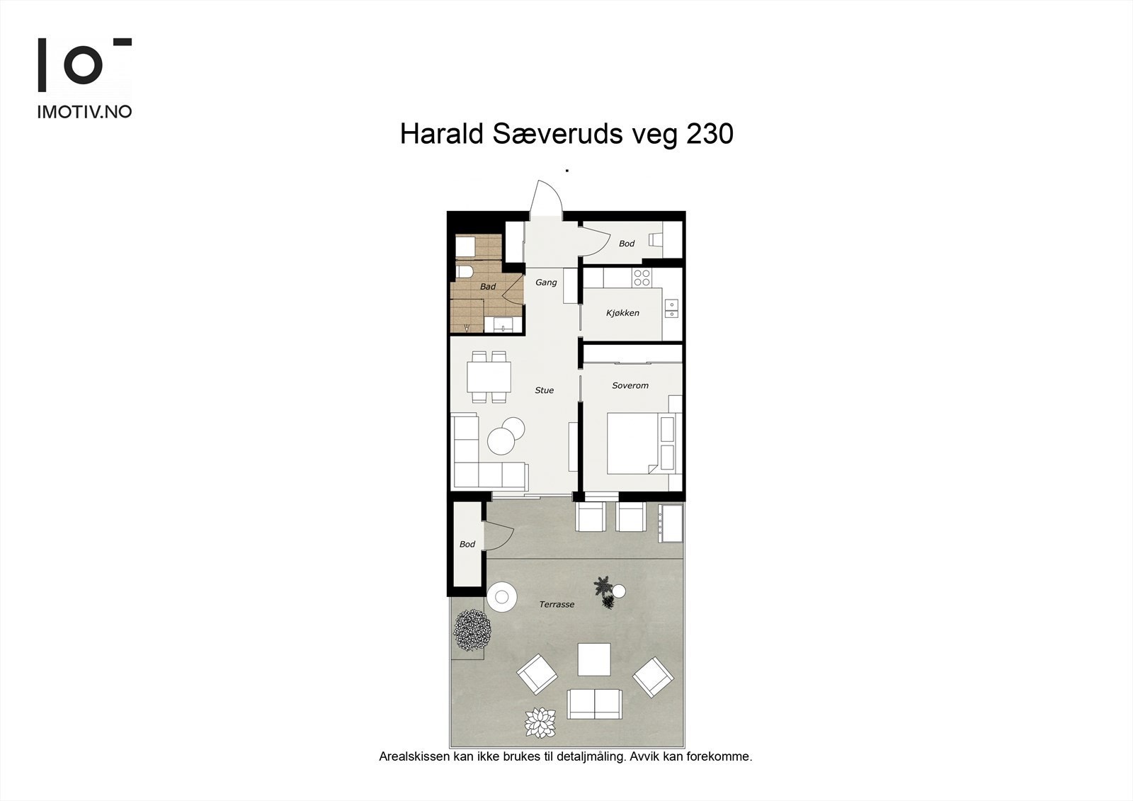 - Plantegning. I tillegg disponerer leiligheten en ekstern bod - Galleribilde