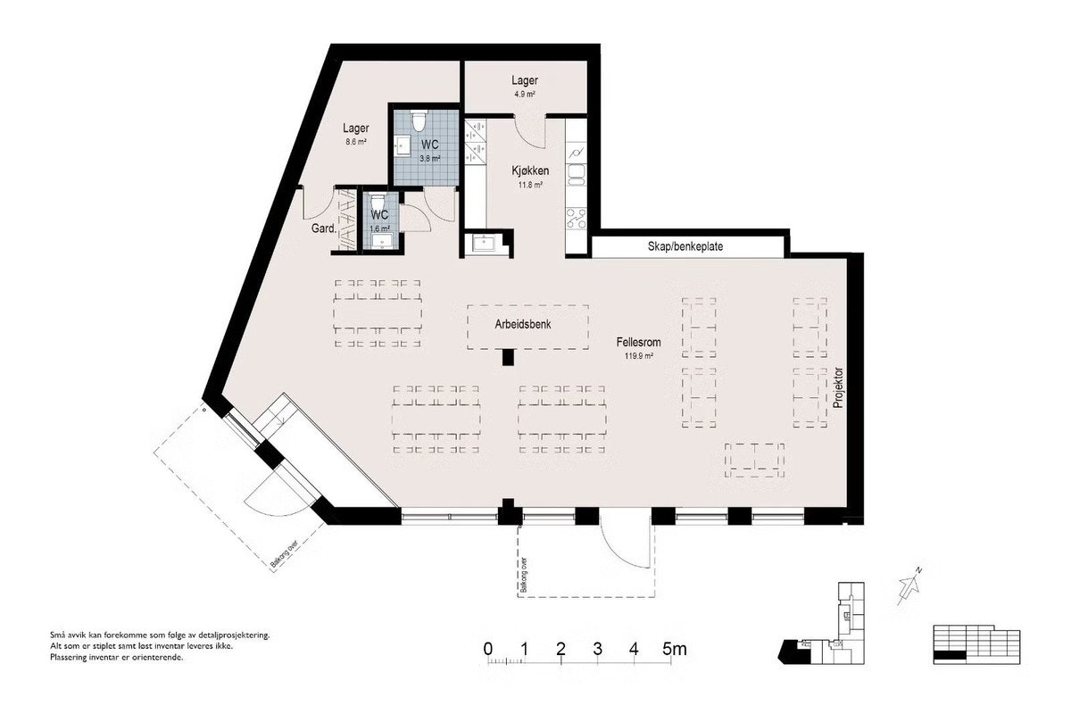 Plantegning Fellesstua, Galleribilde