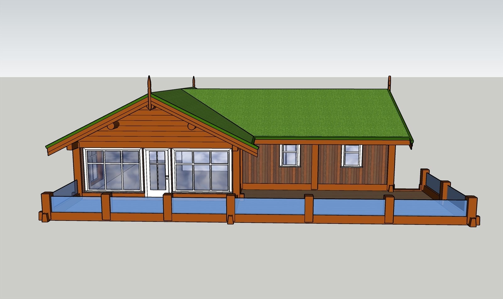 Forslag på hytte levert fra Rauland Laft AS. Det er visning hytte i hyttefeltet. Galleribilde