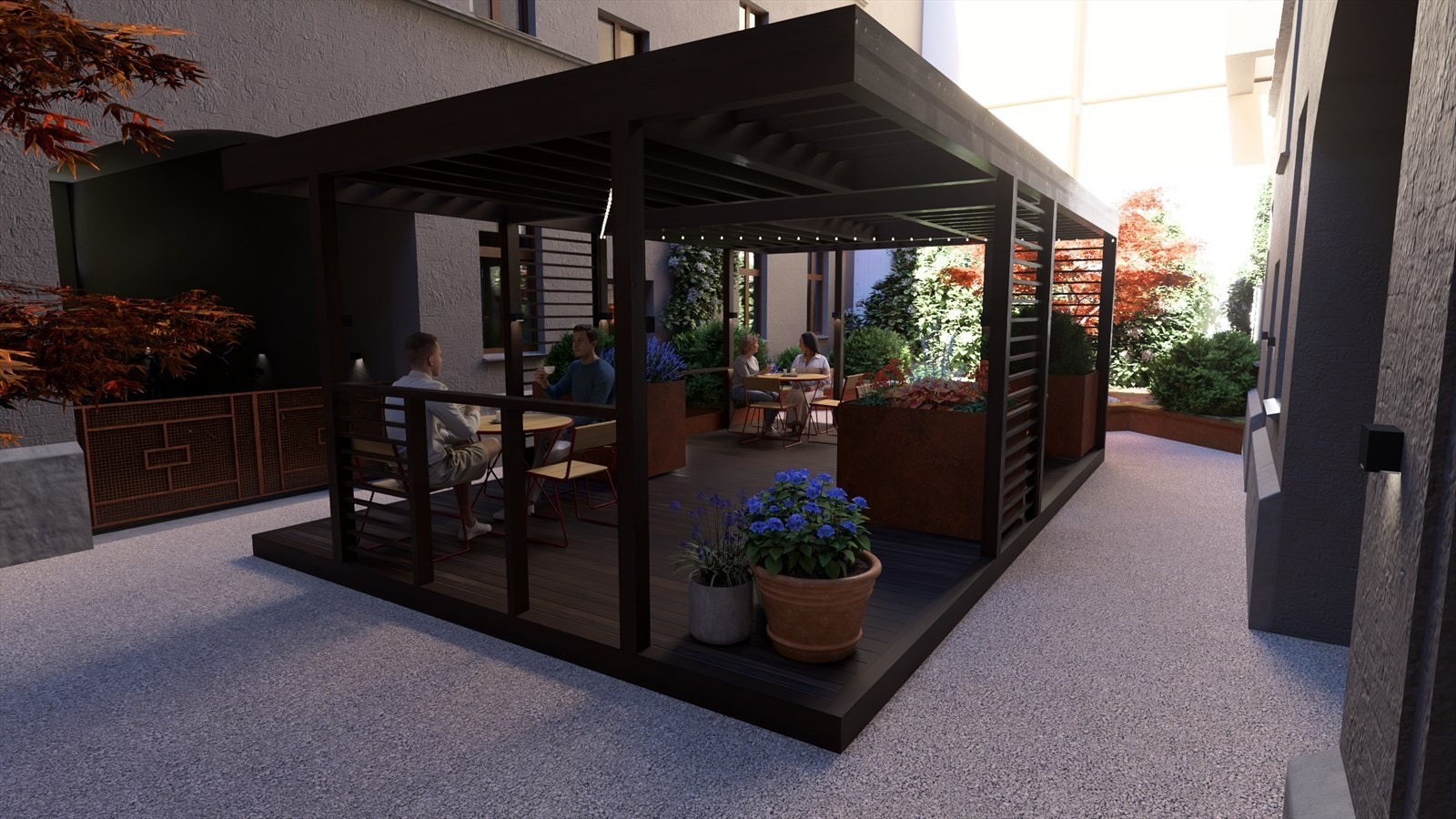 Det er akkurat satt i gang et bakgårdsprosjekt. Se flere illustrasjoner lenger bak i bildekarusellen. Galleribilde