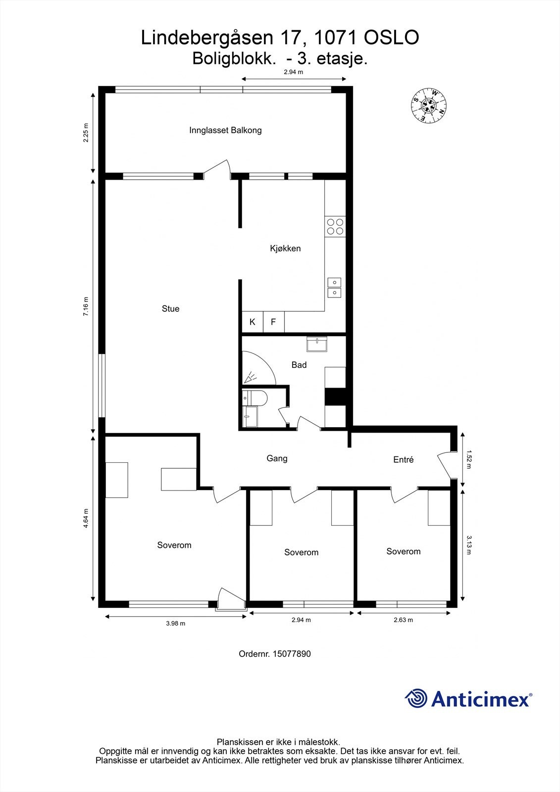 Målsatt plantegning Galleribilde