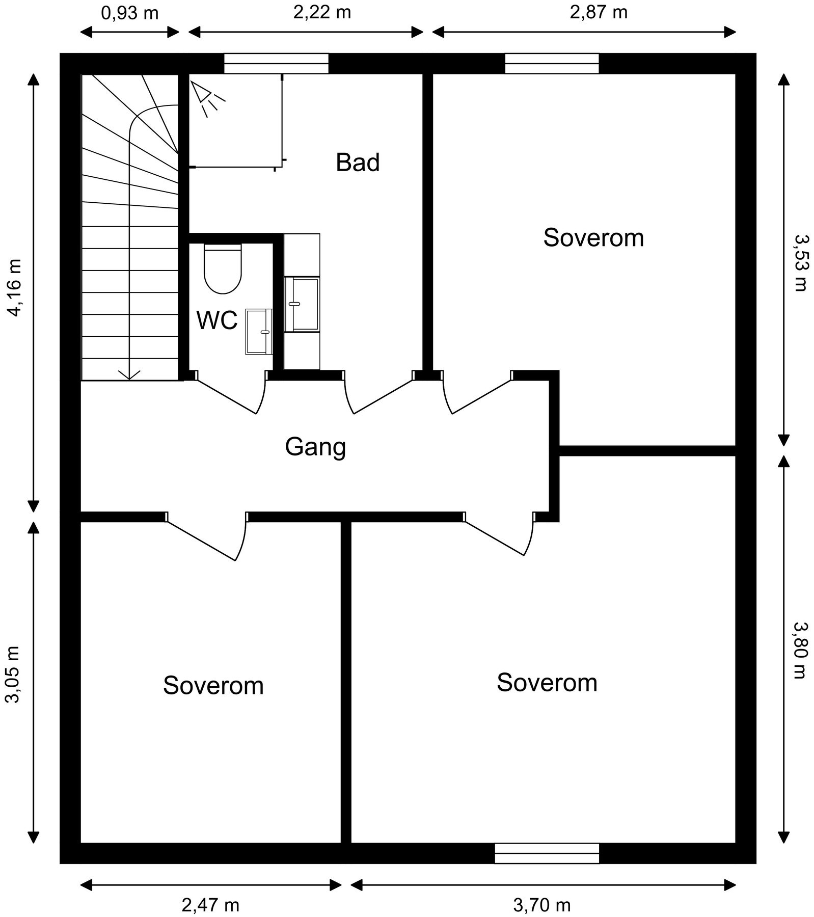 Plantegning 2. etasje Galleribilde