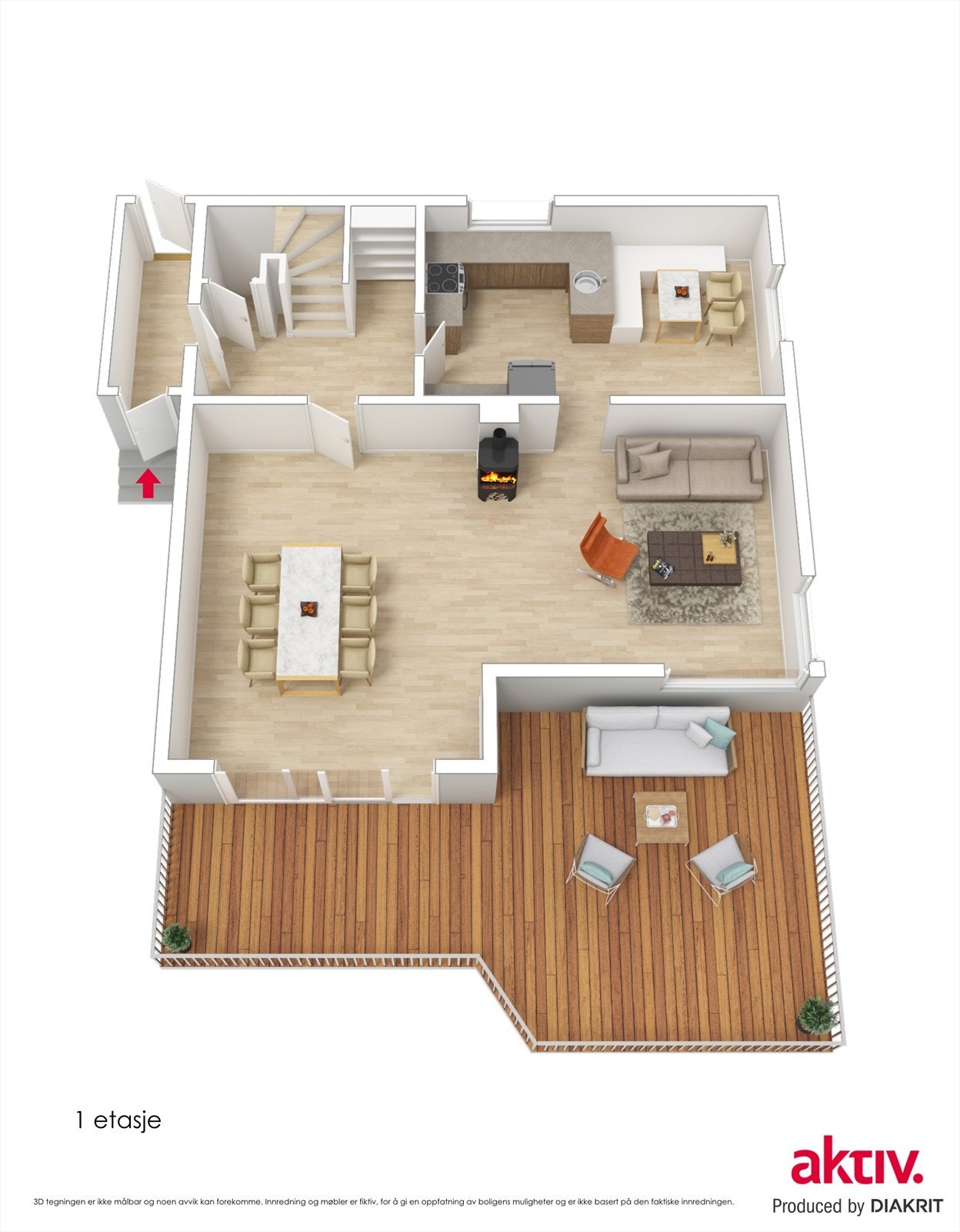 Plantegning 1. etasje Galleribilde