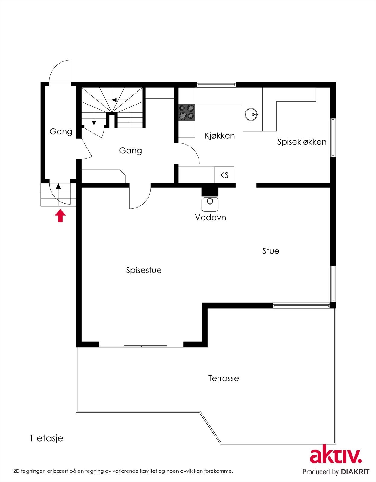 Plantegning 1. etasje Galleribilde