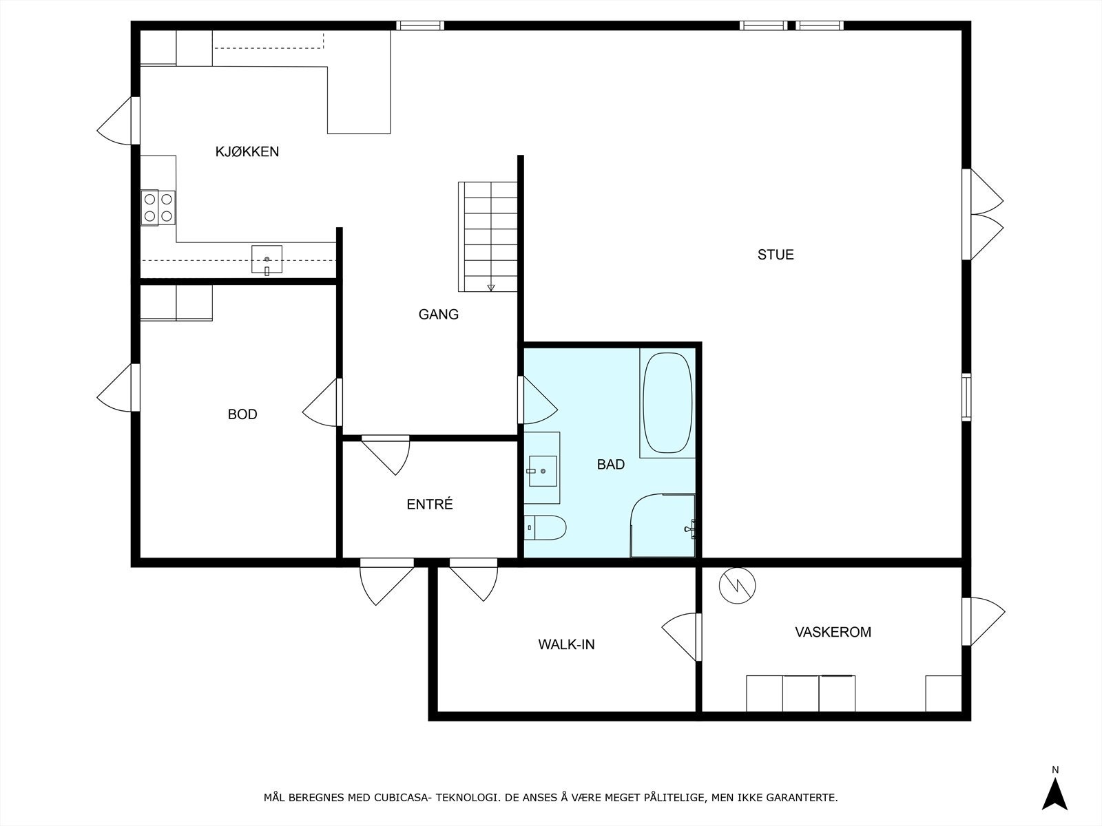Plantegning, 1. etasje. Galleribilde