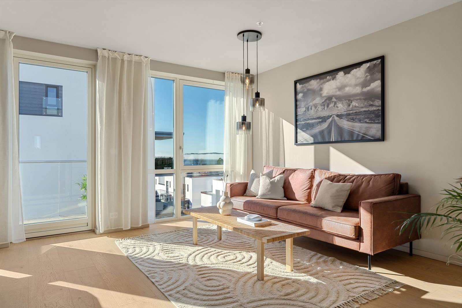 Det er vannbåren gulvvarme i leiligheten, foruten soverommene. Galleribilde