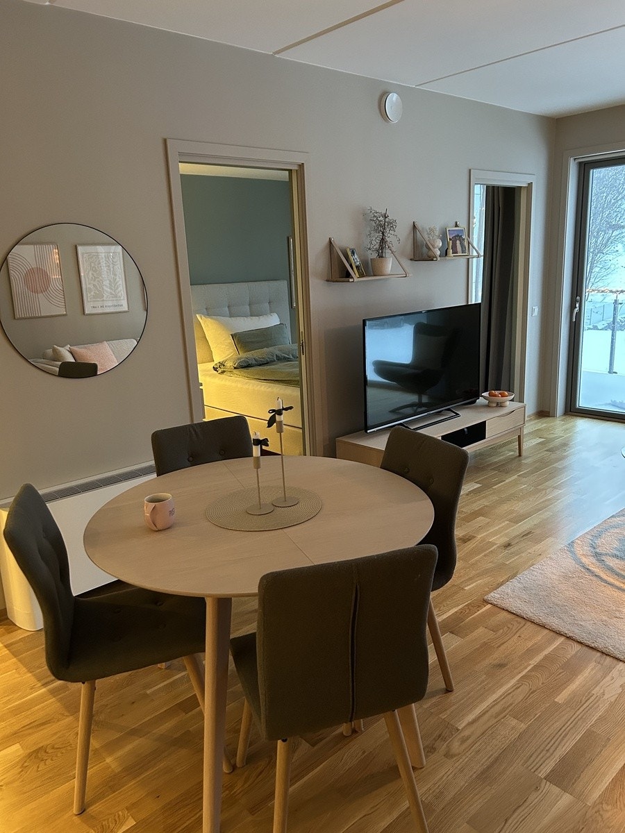 Stue med TV og tv-benk inkl. Galleribilde