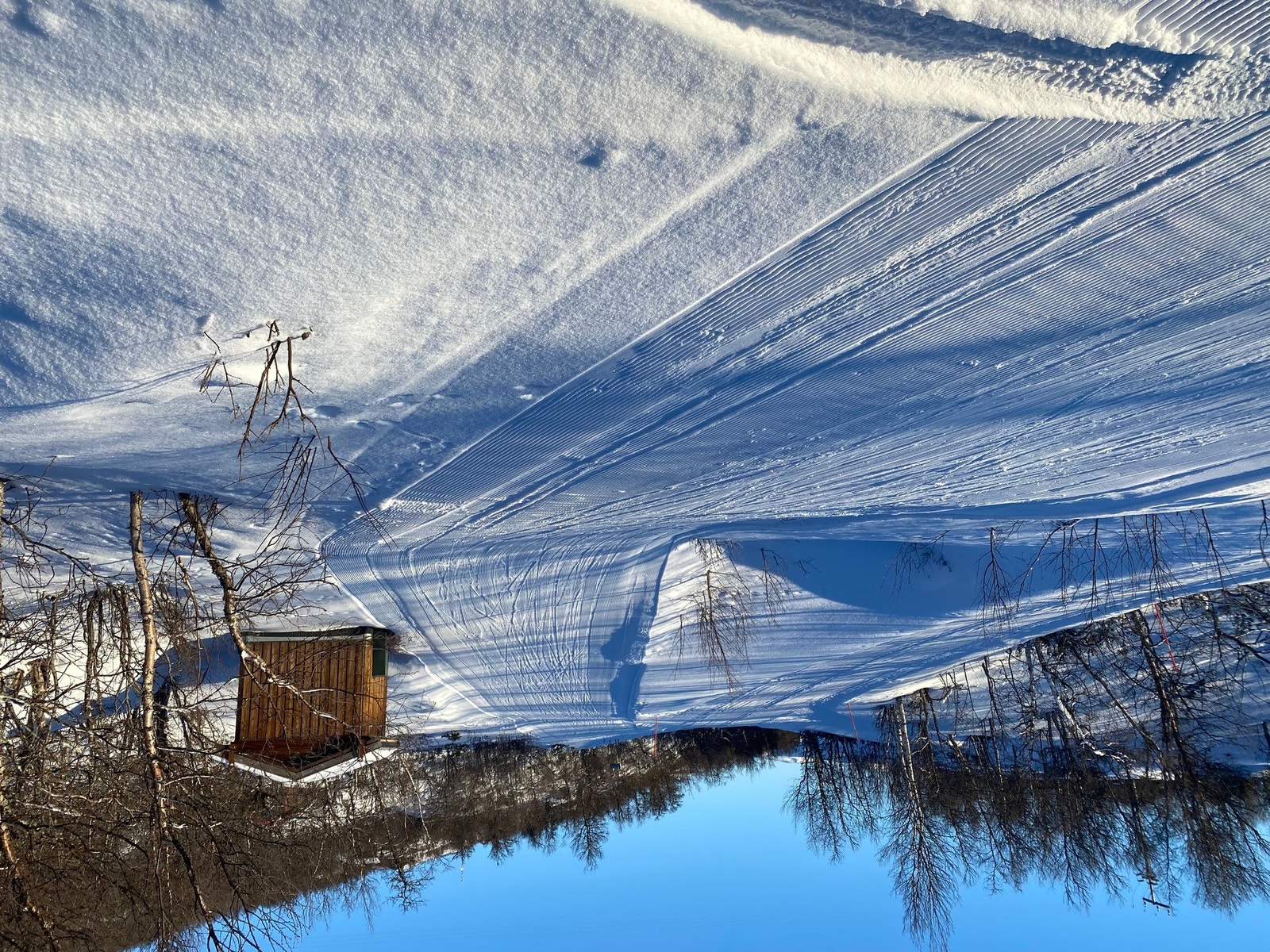 Langrennssporet rett foran hytta Galleribilde