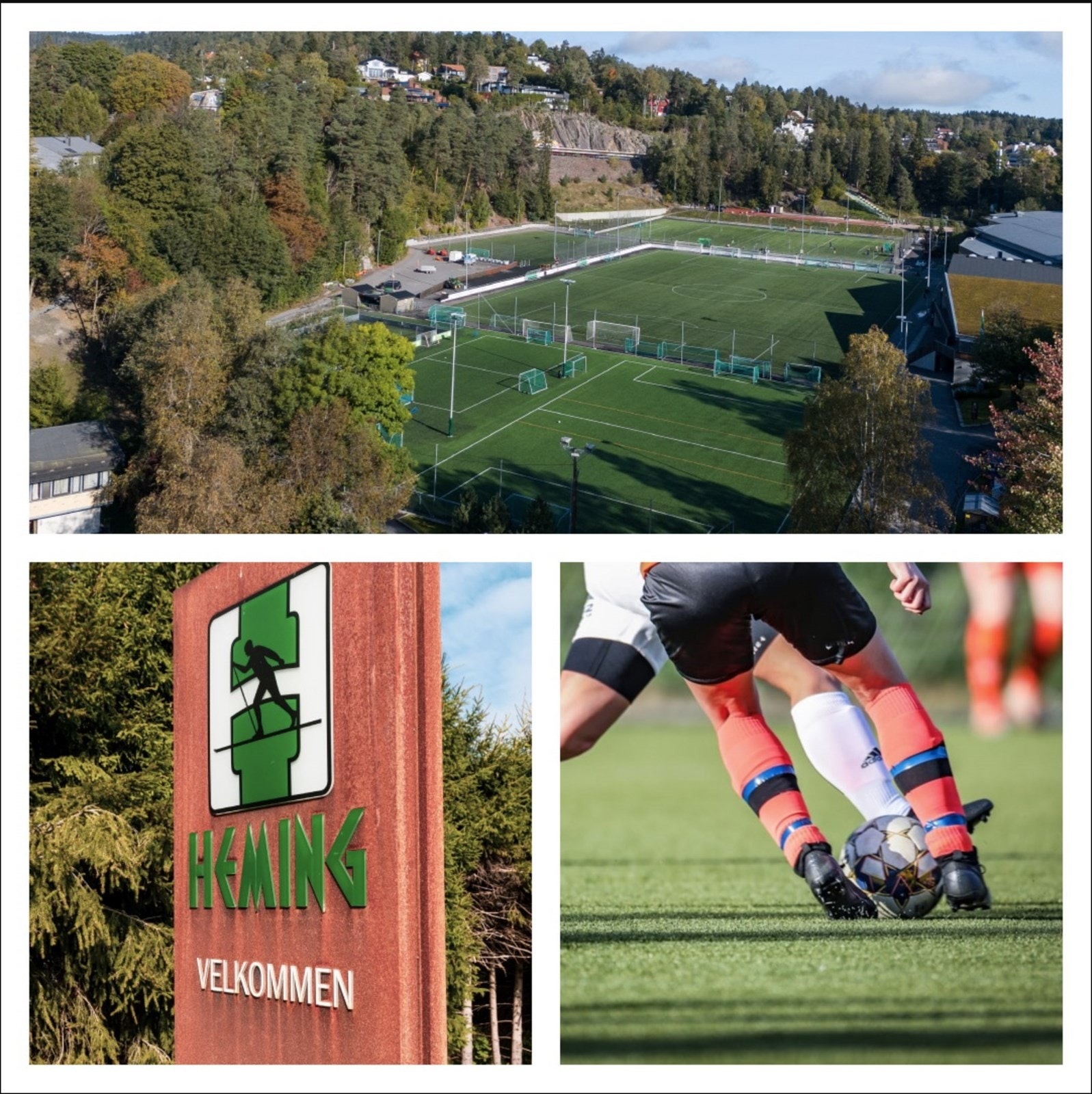 Umiddelbar nærhet til idrettsanlegget til Heming med blant annet fotballbaner, treningssenter, innendørs tennishall og trampolinehall. Galleribilde