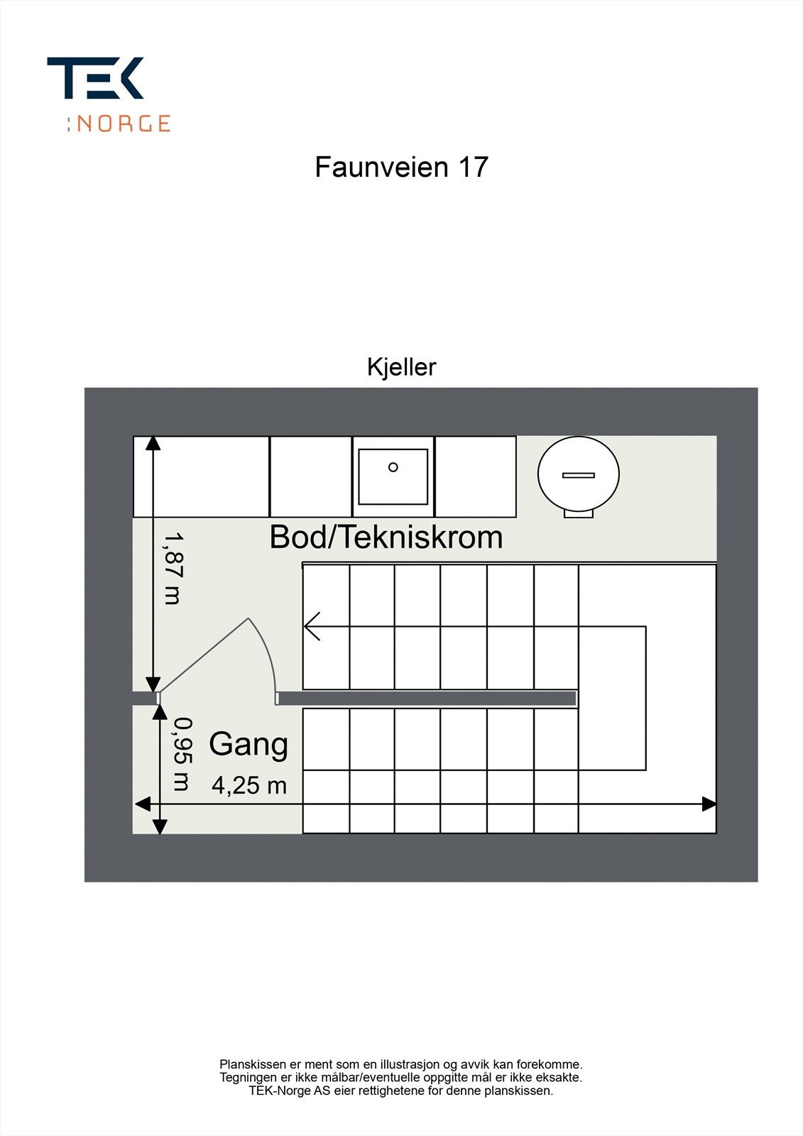 Plantegning kjeller. Galleribilde