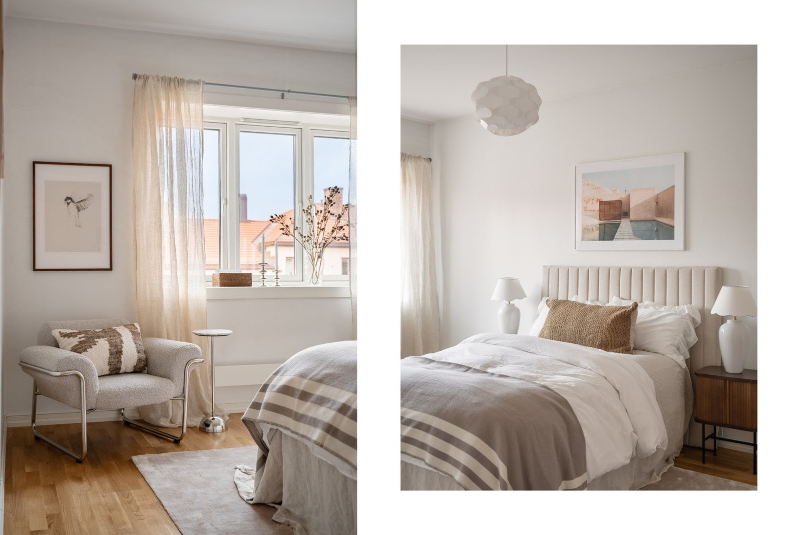 Soverommet er malt i en tidsriktig farge og har vindusflater som slipper inn godt med naturlig lys. Galleribilde