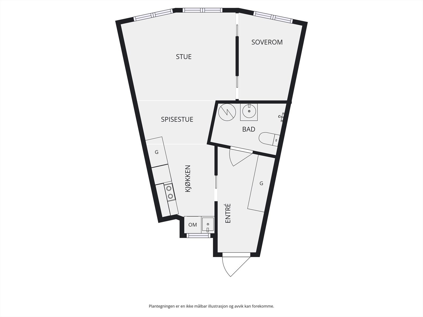 Skisse av leiligheten Galleribilde