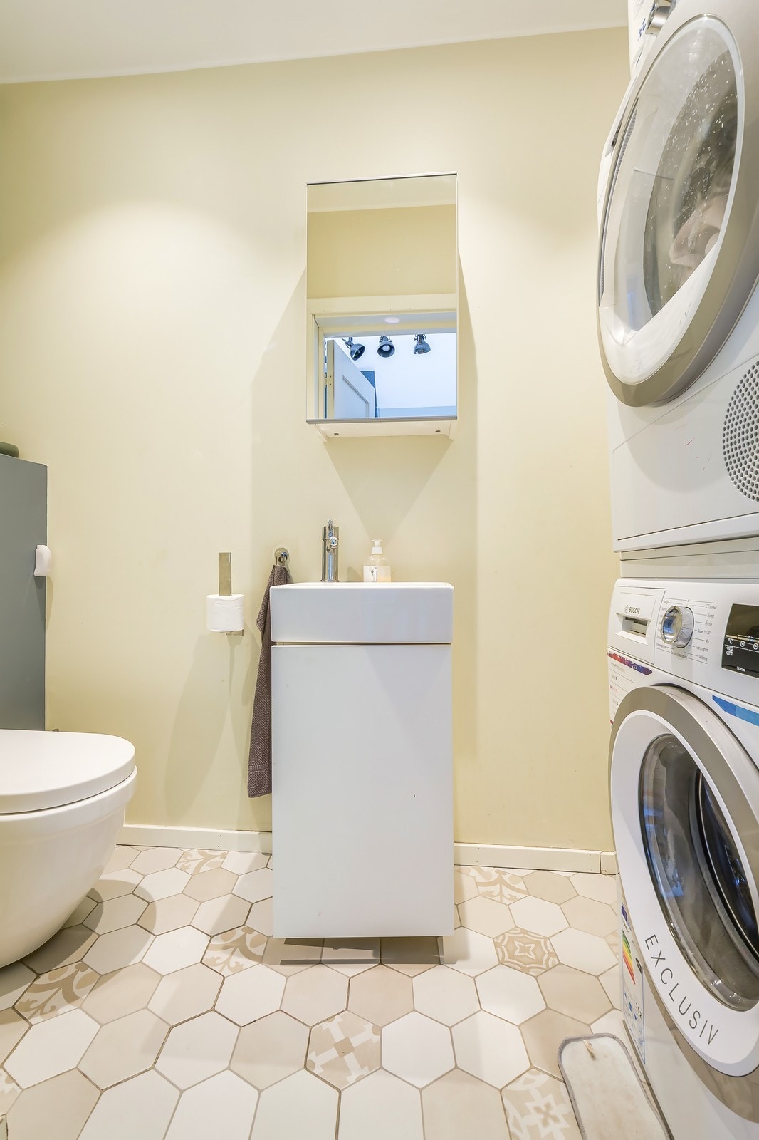 Opplegg for vaskesøyle i dette rommet. Galleribilde