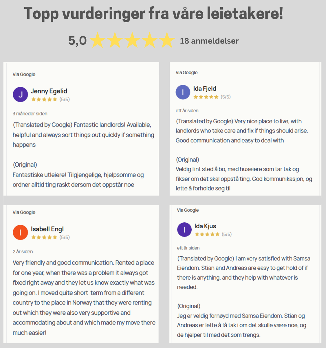 Topp vurdering fra våre leietakere! Galleribilde