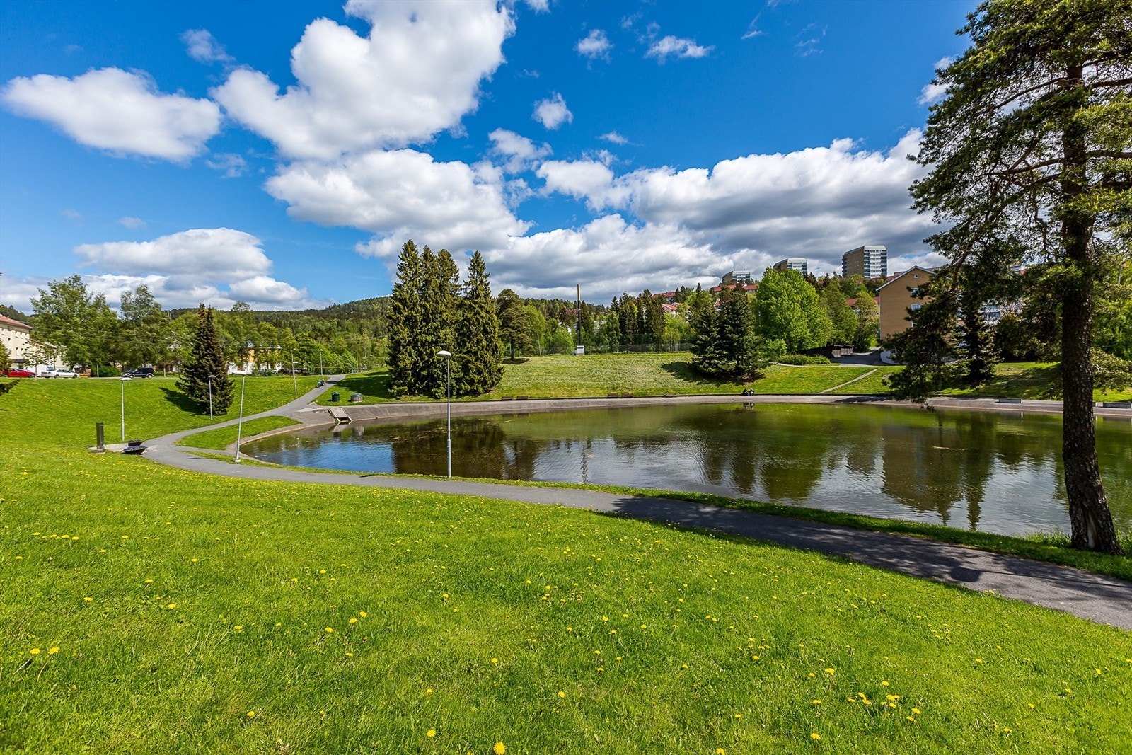 Årvolldammen. Badedam sertifisert som Blått flagg-strand Galleribilde