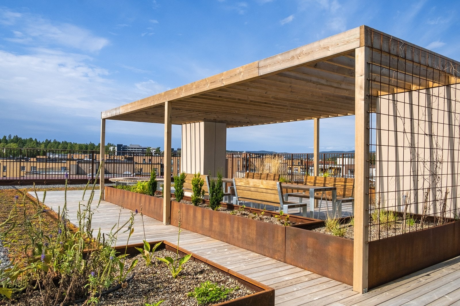 På takterrassene er det rikelig med sittegrupper. Galleribilde