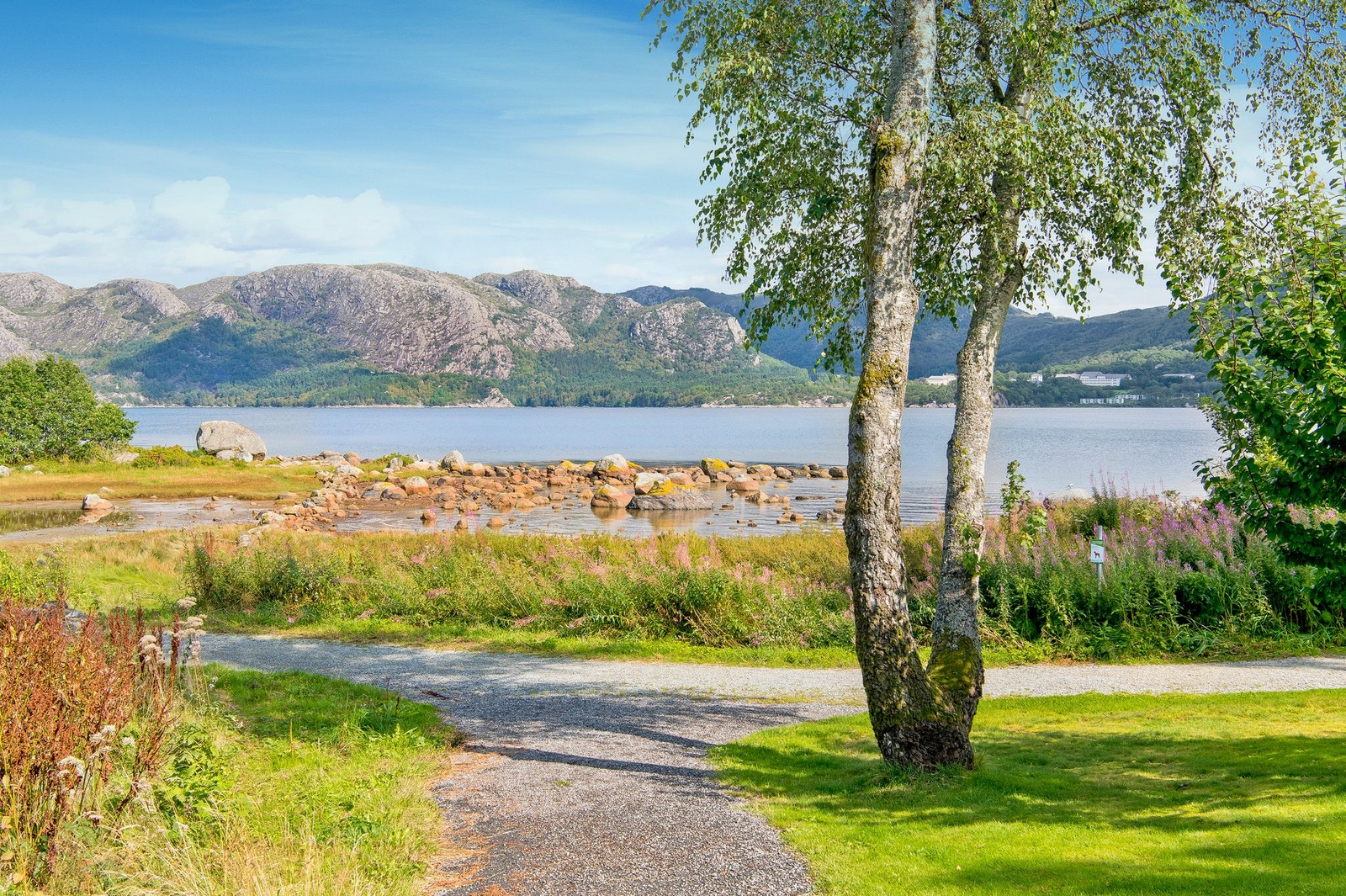 Kort vei til fjorden, hvor det er flotte turområder Galleribilde