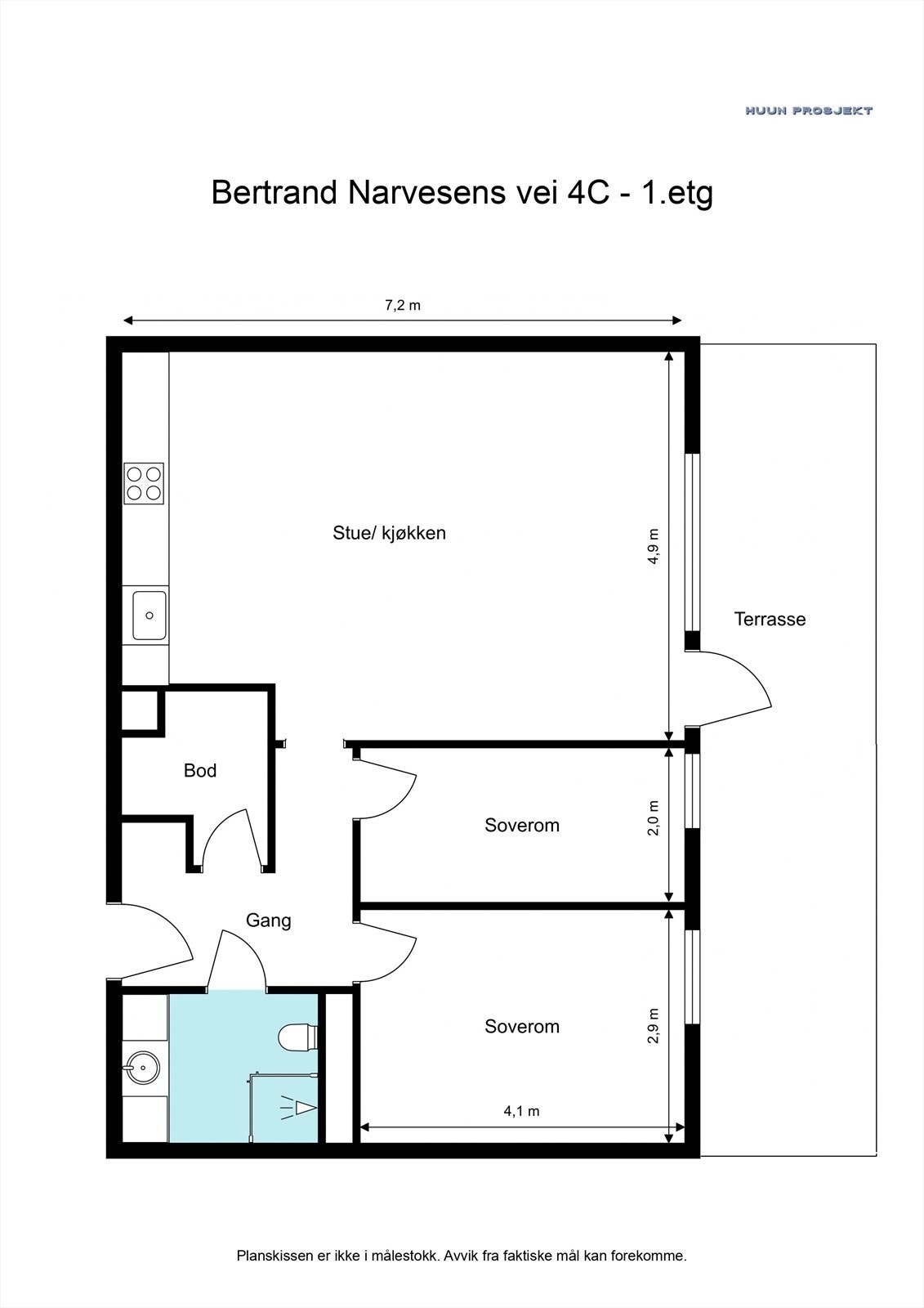 Plantegning - Bertrand Narvesens vei 4C Galleribilde