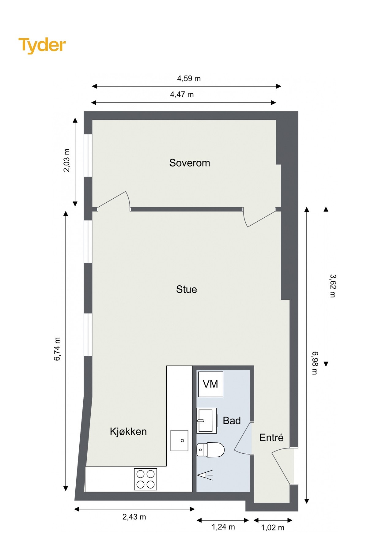 Oppmålt plantegning. Galleribilde