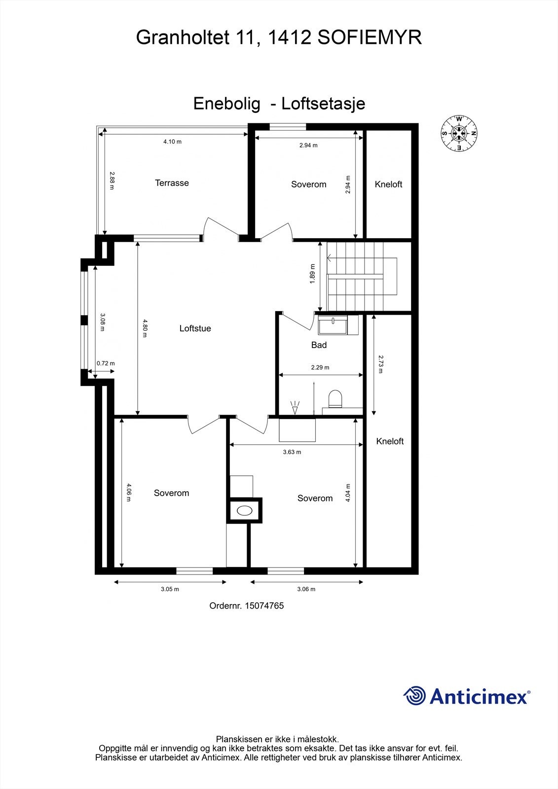 Plantegning - Loftsetasje Galleribilde