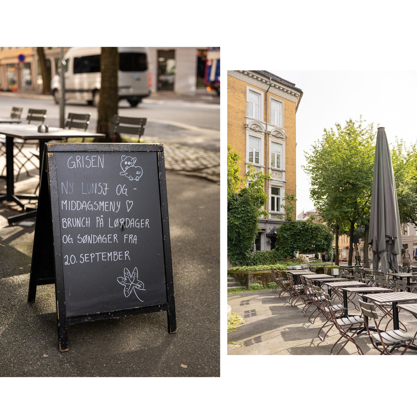 Populære Grisen ligger rett over gaten. Stor uteplass med deilig uteservering hele dagen under sommerhalvåret. Galleribilde
