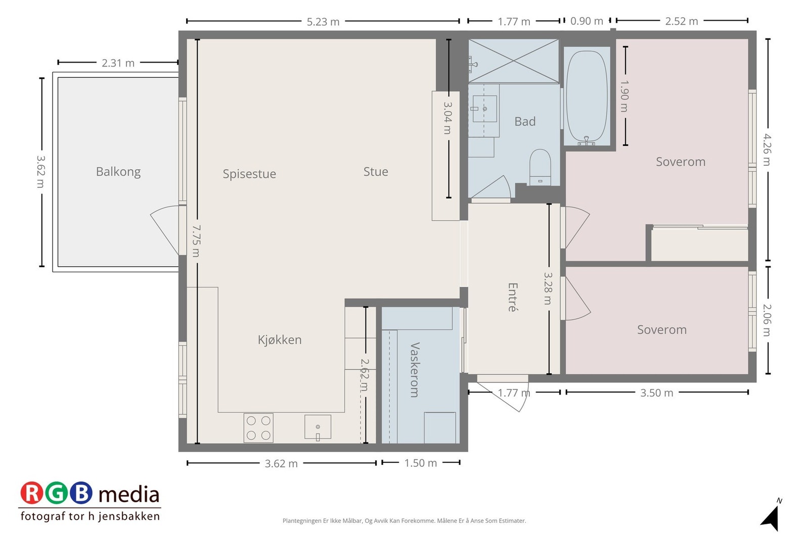 Plantegning for leiligheten Galleribilde