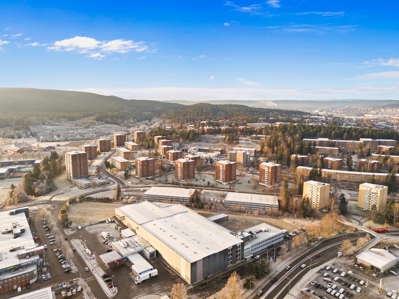 Området består av boliger og noe industri Galleribilde